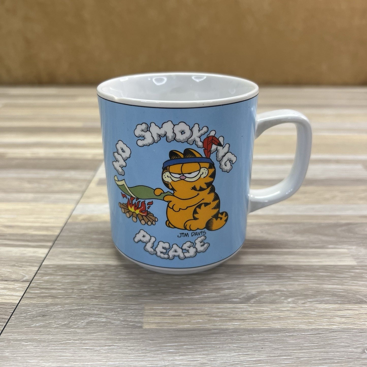 VTG 1978 Garfield No Smoking Coffee Mug Jim Davis Enesco Broken - 1S572