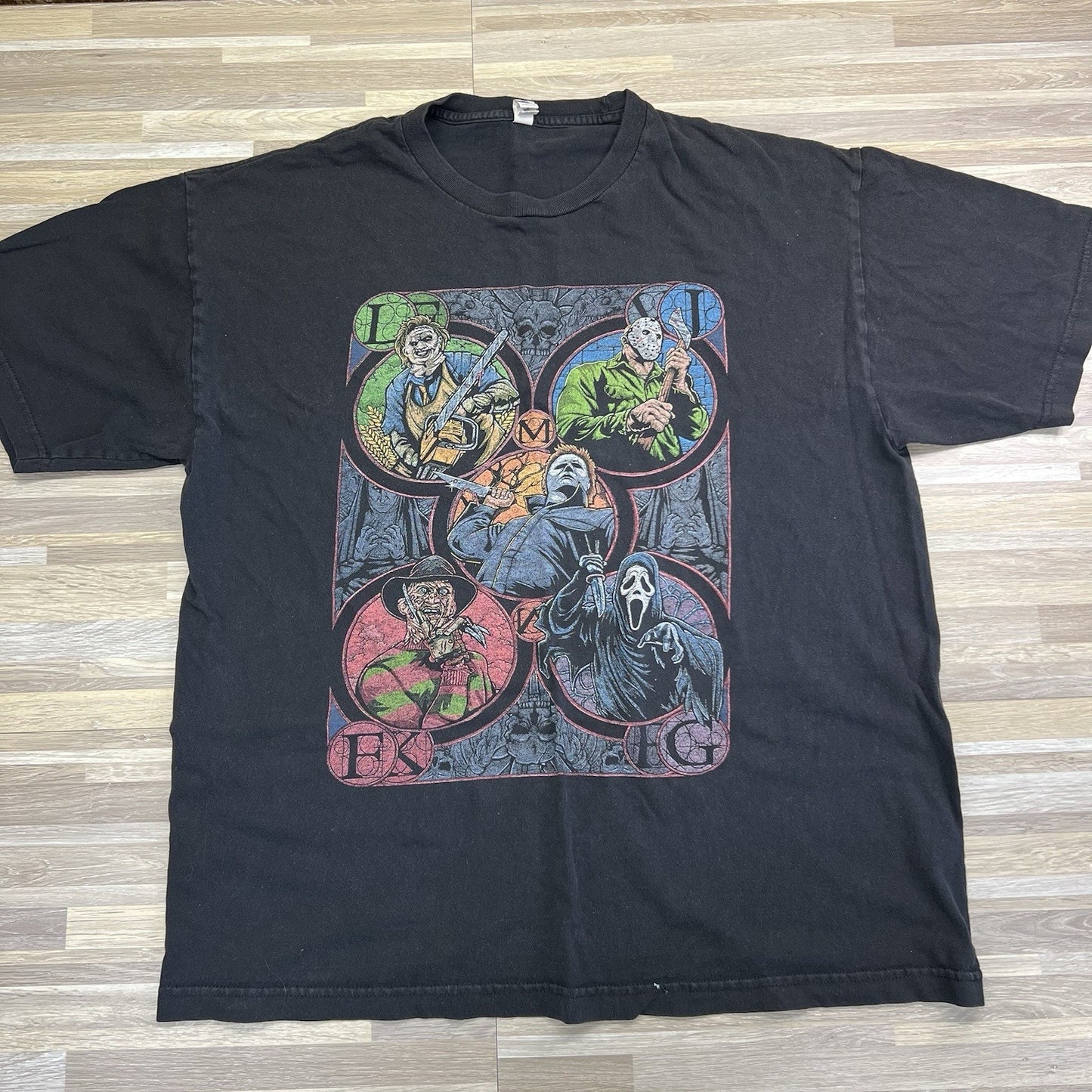 VTG Horror Movie Villains Shirt Size XL - JN336