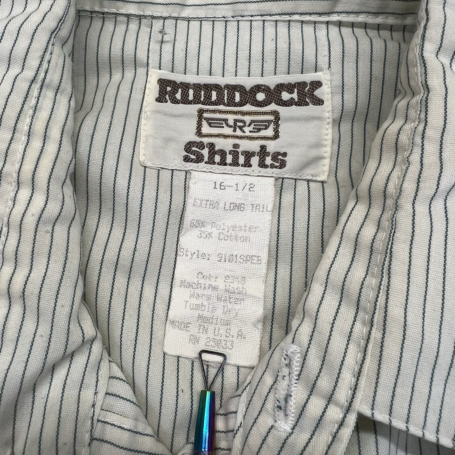 VTG Ruddock Pearl Snap Shirt 16.5 Extra Long Tail Western Short Sleeve - M201