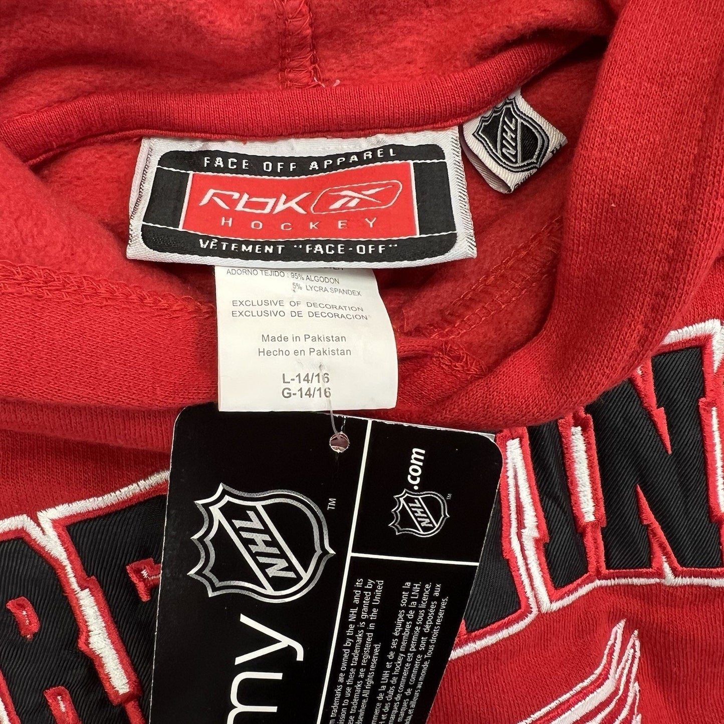 RBK Detroit Red Wings Hoodie Youth Boys NWT Size L 14/16 - JN341