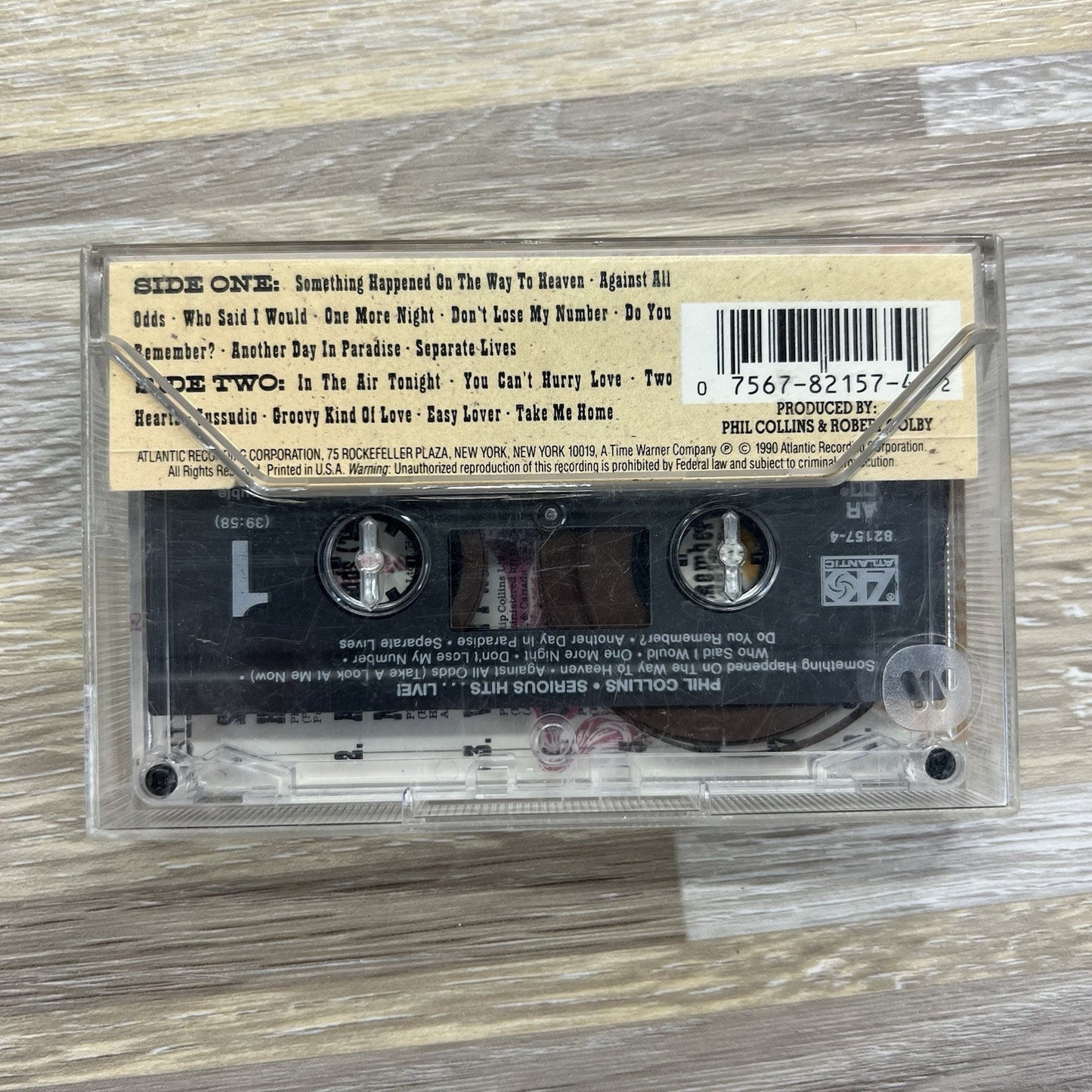 Phil Collins Serious Hits...Live! 1990 Cassette Tape - JL419
