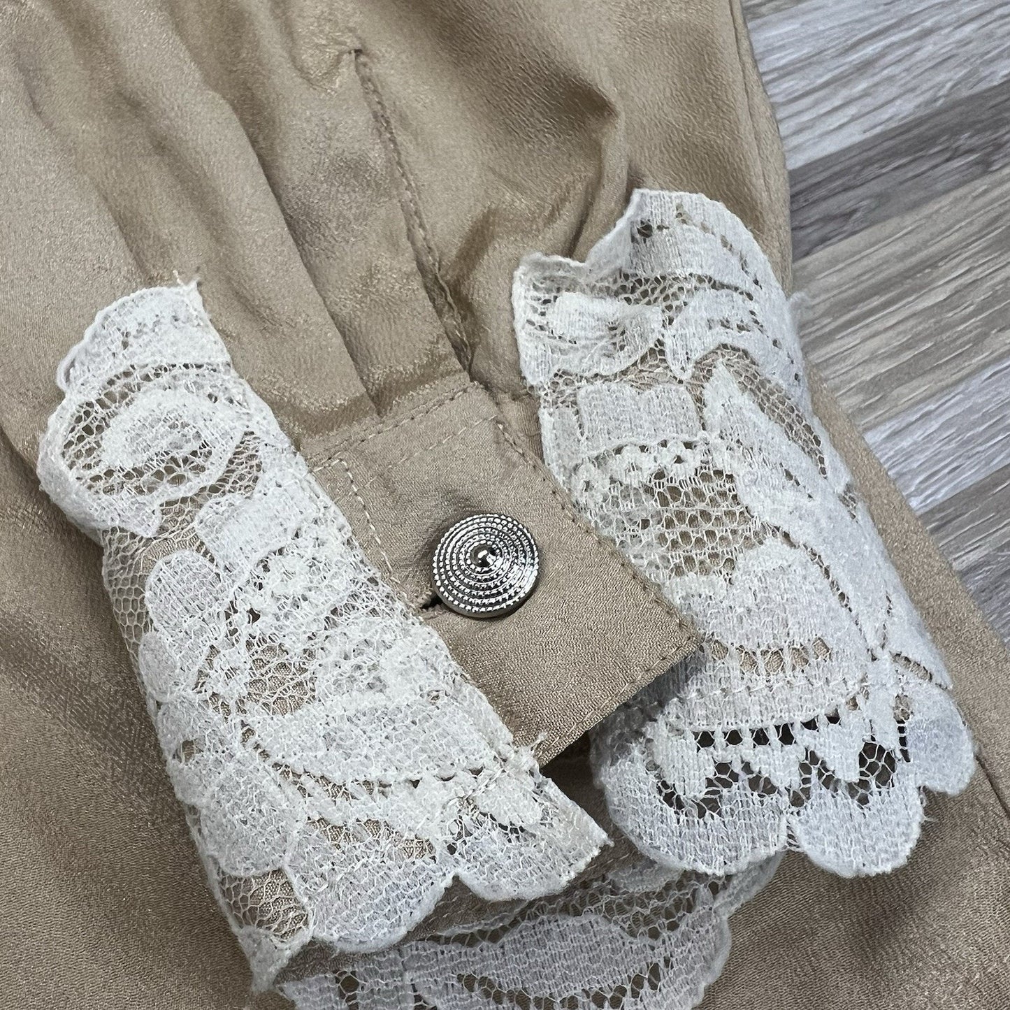 Vintage Worthington Poly Lace Blouse Pleated Size 18 M-L - A128