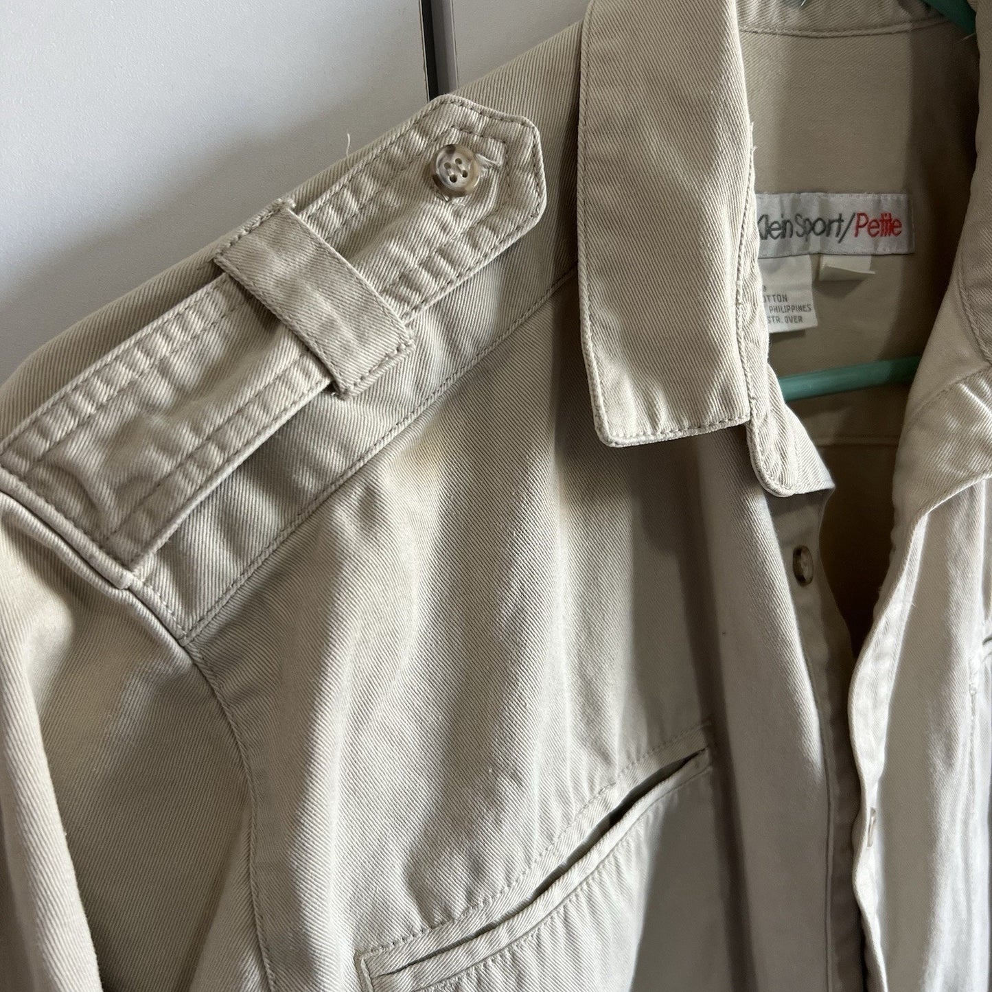 VTG Calvin Klein Sport Women's M Petite Jumpsuit Beige Cotton - 2S582