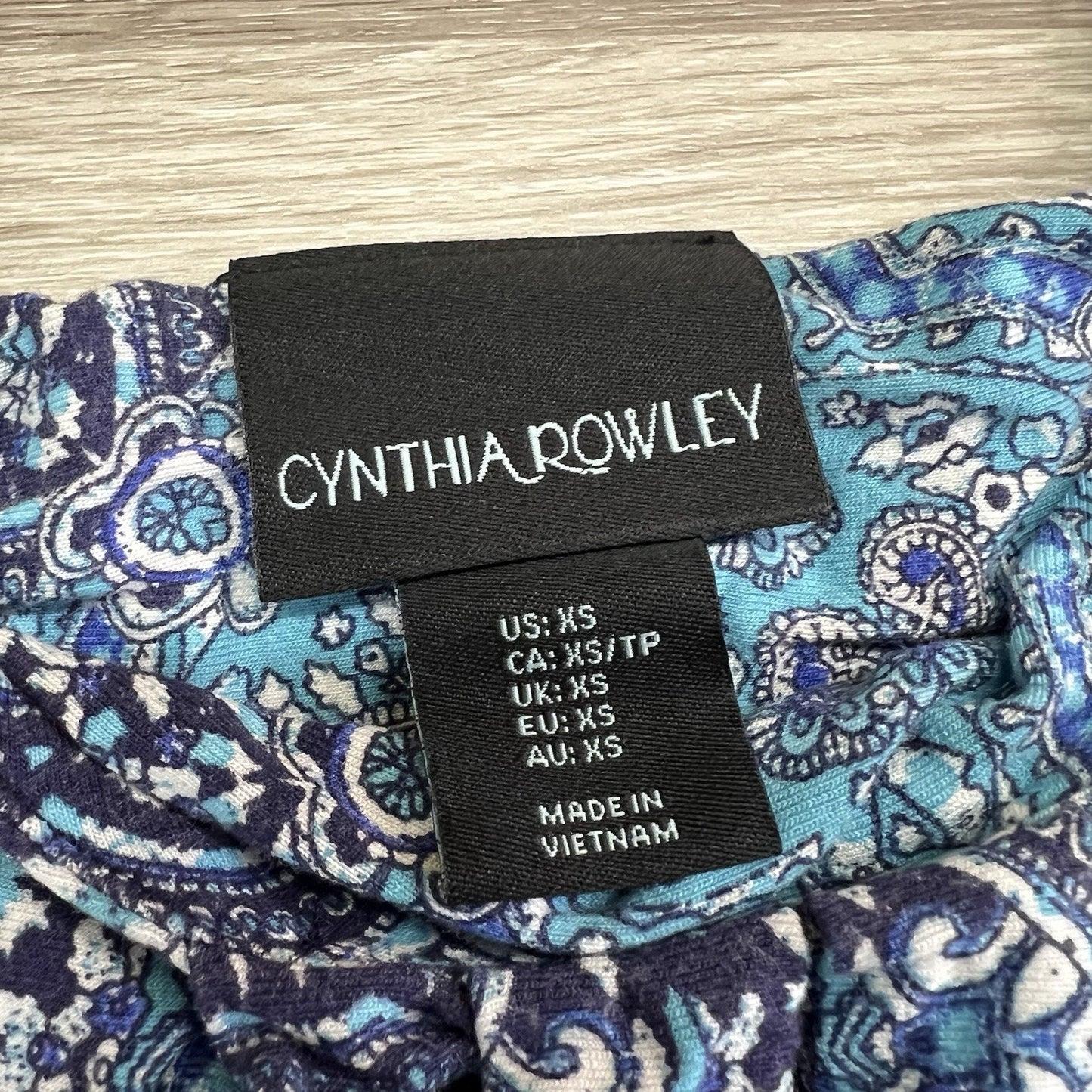 Cynthia Rowley Women's Blue Dress Size XS Black- JN314