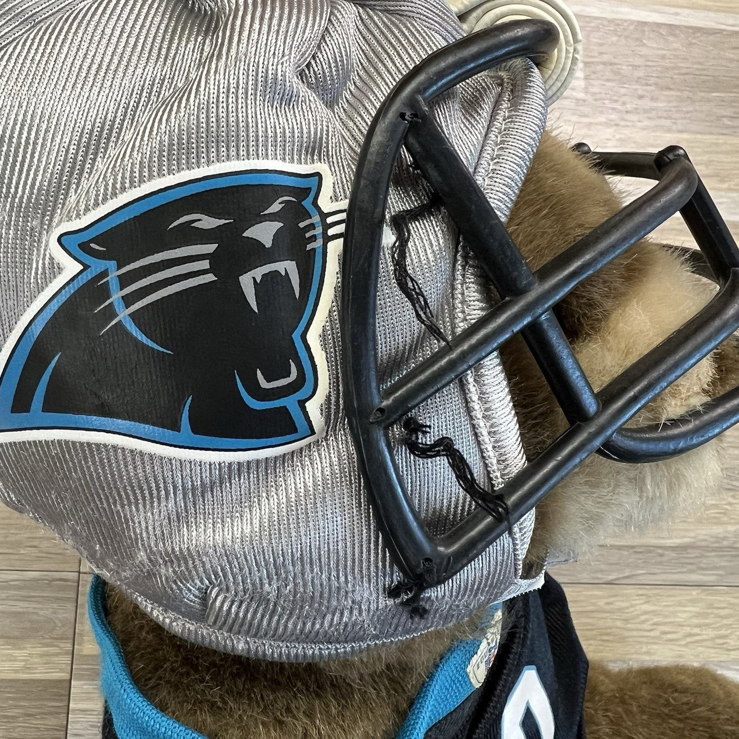 VTG Build A Bear Carolina Panthers Teddy Bear Jersey Helmet - JL380