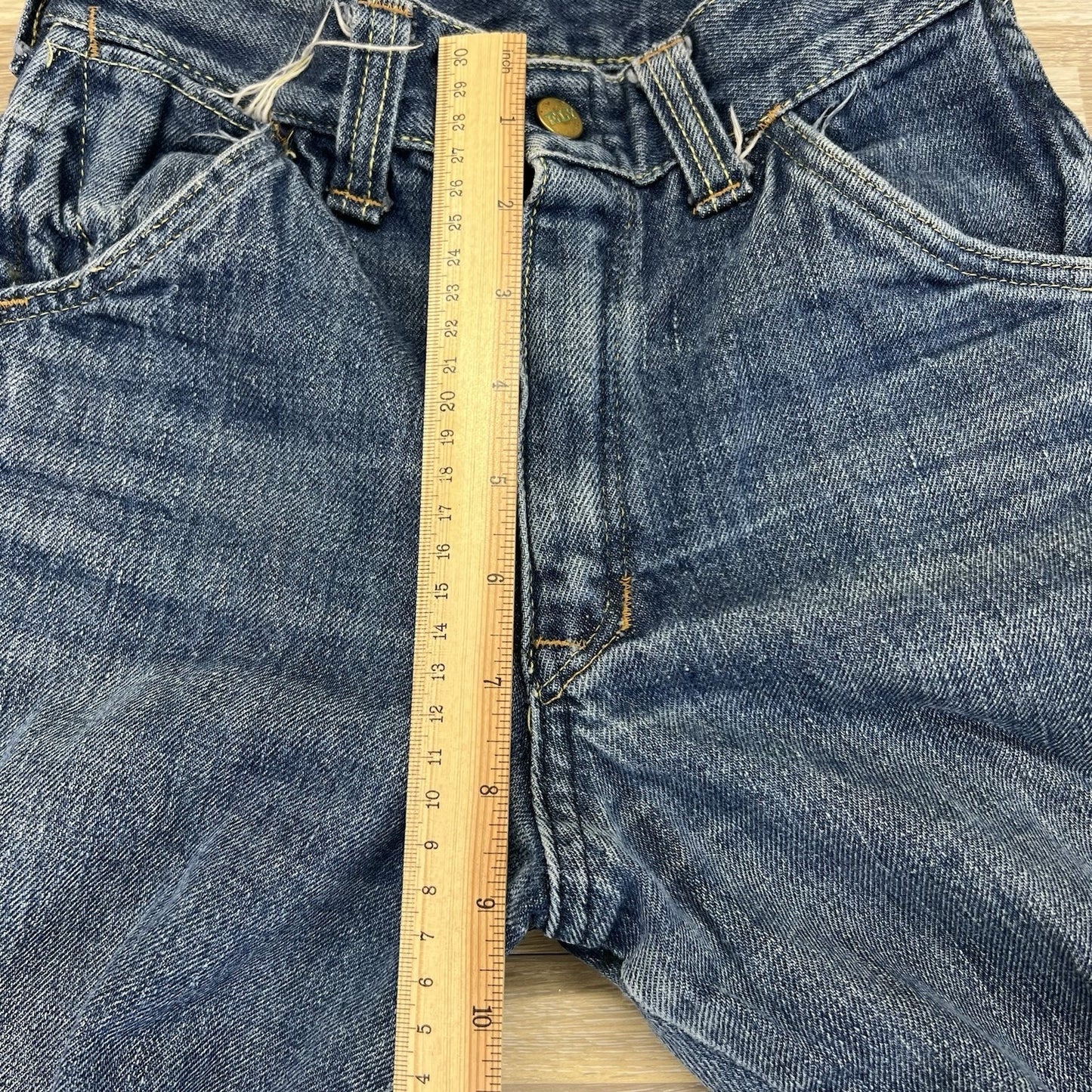 Vintage ELY Jeans Size 22x27 Destroyed Zipper Needs Work - M195