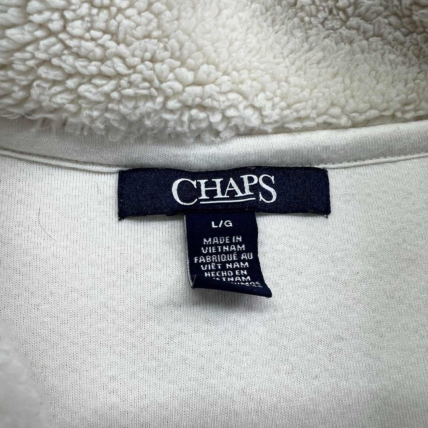 Chaps Women’s Sherpa Fleece Vest Beige Size Large - JN316