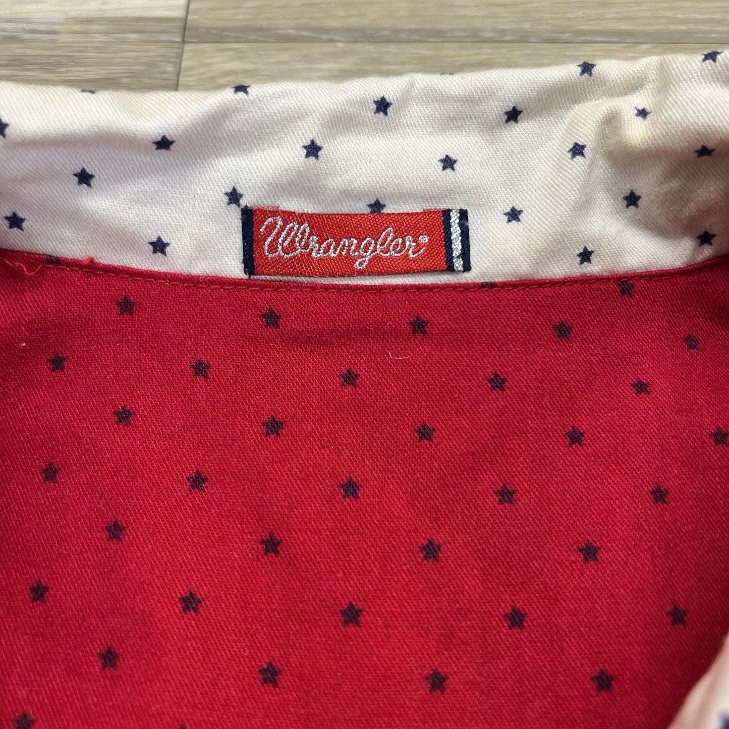Vintage Wrangler Women’s Reversible Vest Red White Stars Fourth July Sz M - M197