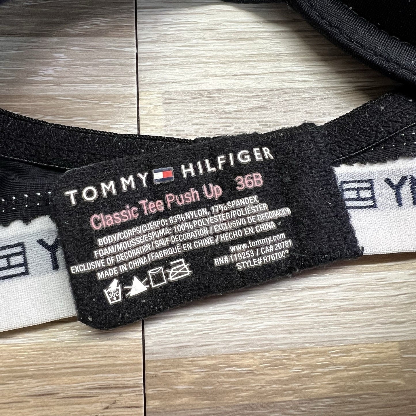 Set of 3 Tommy Hilfiger Bras 36B Micro Push Up Classic Tee Underwire - JL389