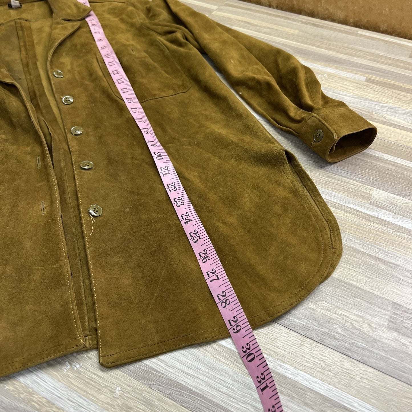 Vintage Anne Klein Union Made Leather Button Down Shirt Size S - JN259