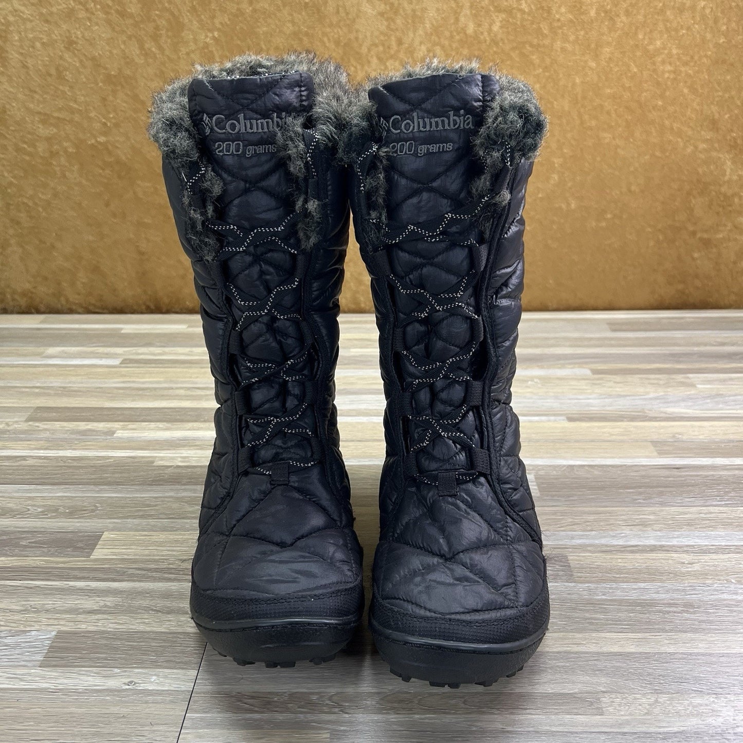 Columbia Quilted 200 gram Fur waterproof Black Winter Boot Womens 10 - JL508
