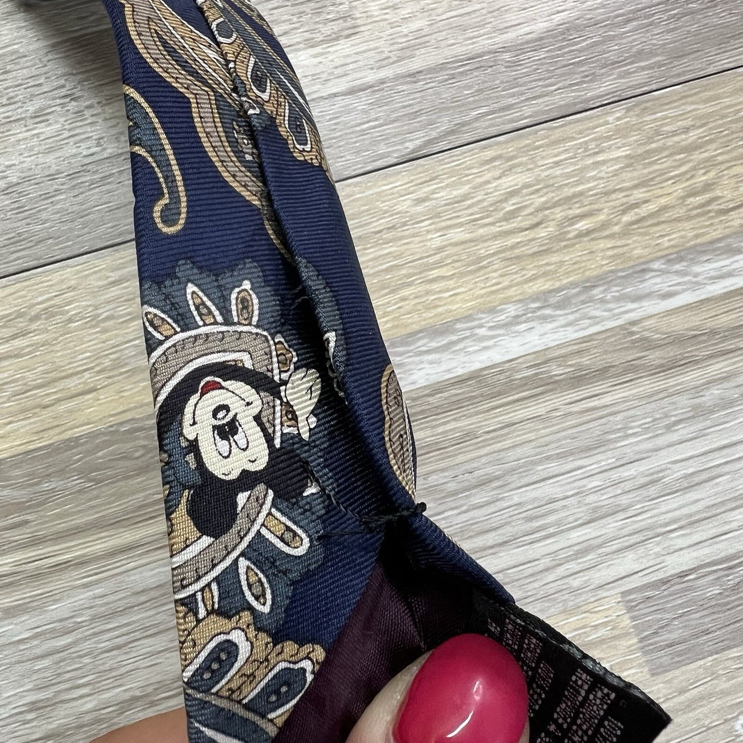Balancine Tie Mickey Mouse Disney Paisley Silk 4 Vintage Blue Necktie - JL499