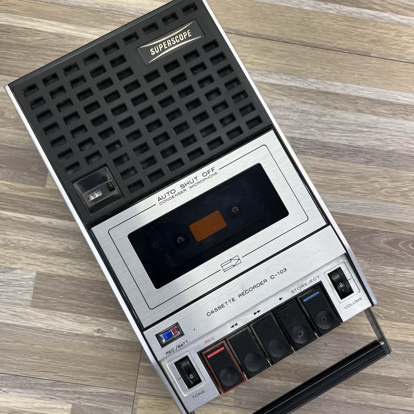 Superscope Vintage Cassette Player and Recorder C-103 with Case - JN263