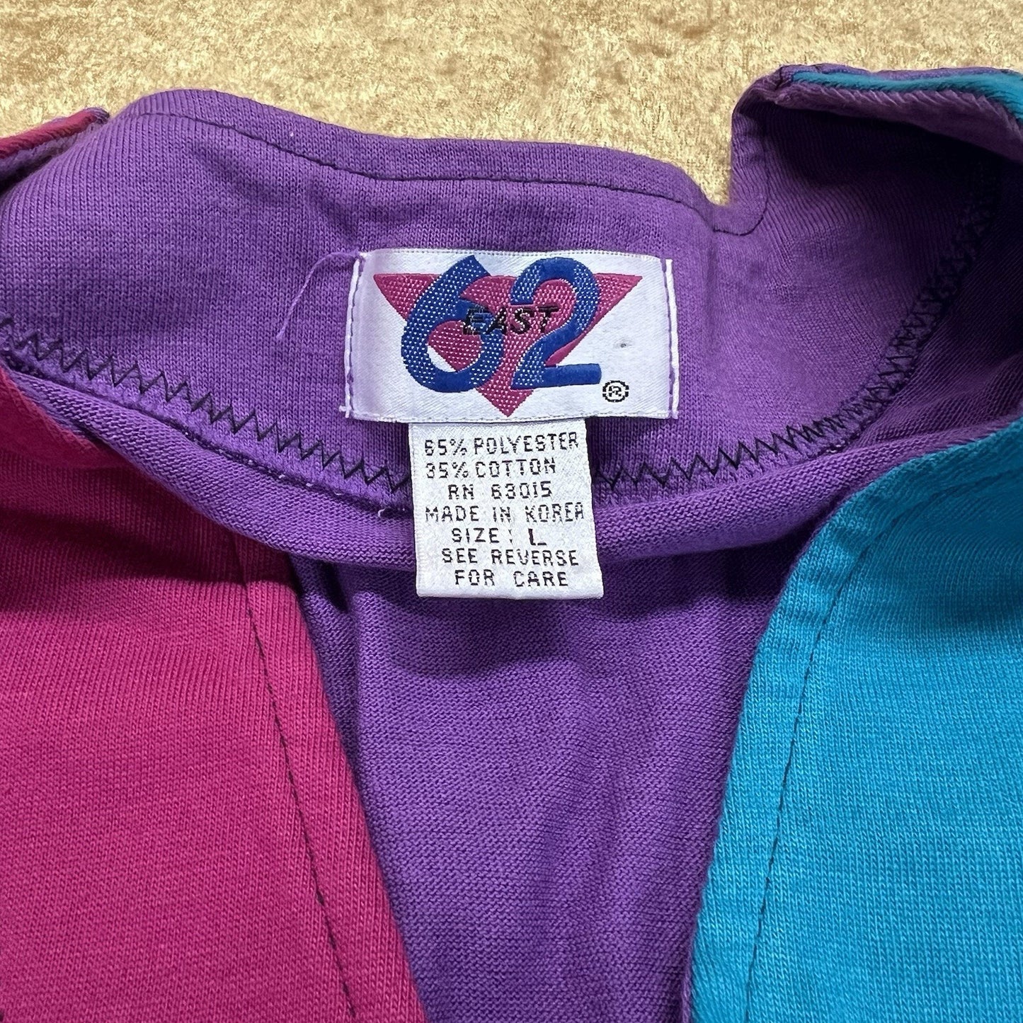 Vintage 62 East Patchwork Cardigan 90s Fashion Size Large