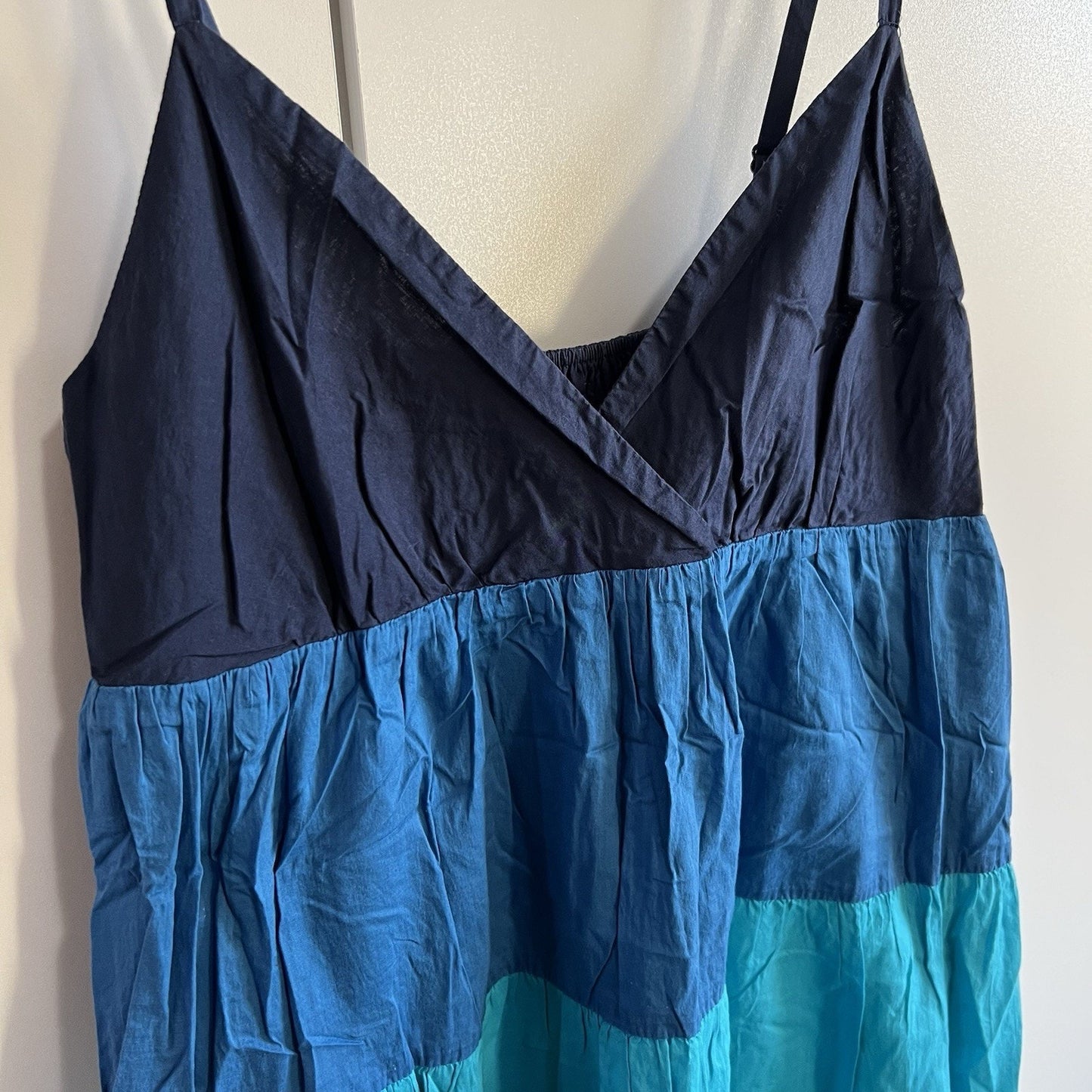 New York & Company Women's Blue V-Neck Sleeveless Shift Dress Small - JL399