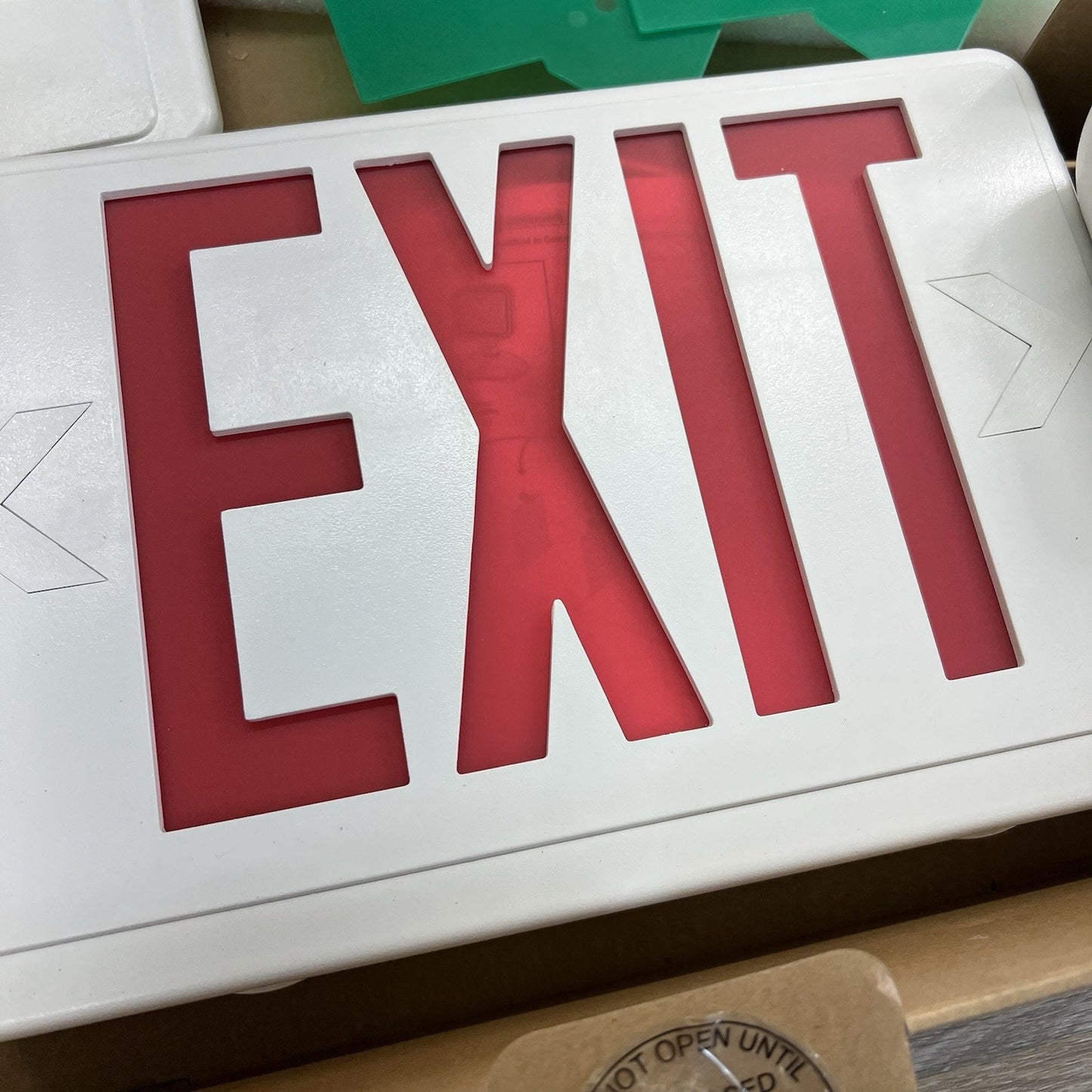 NEW Commercial Electric LED Exit Sign with Battery Backup Red Green - JL487
