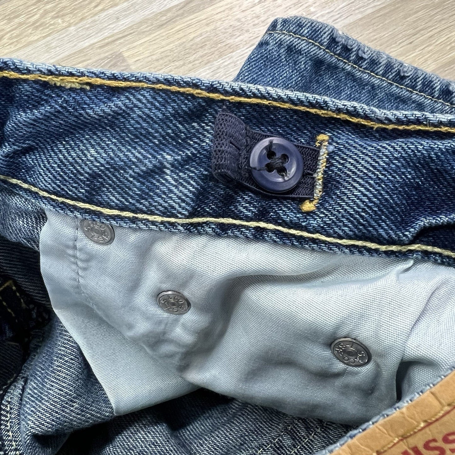 Levi’s 511 Slim Fit Kids Size 8 Distressed Denim Shorts Dark Adjustable - JL498
