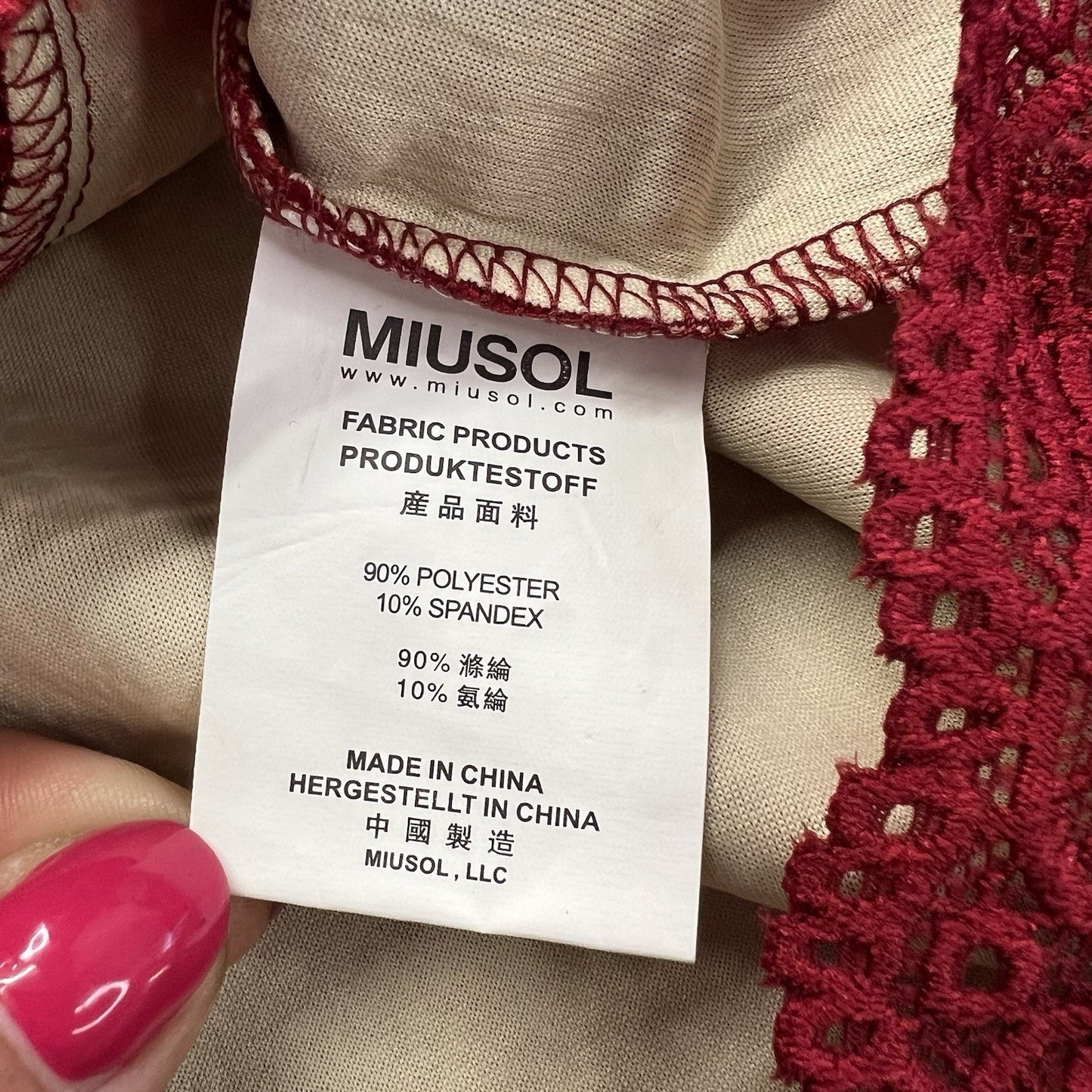 Musol Women’s Red Cocktail Dress Size Large Stretch - JL401