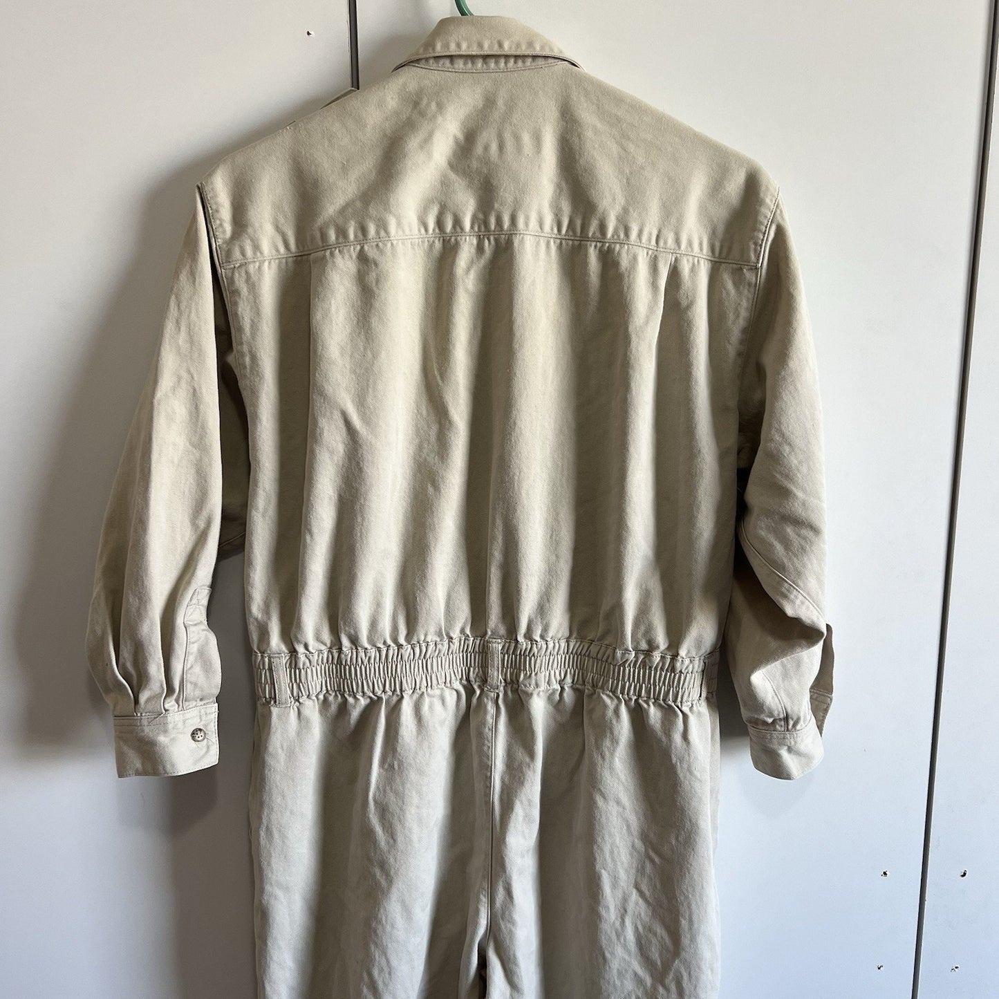 VTG Calvin Klein Sport Women's M Petite Jumpsuit Beige Cotton - 2S582