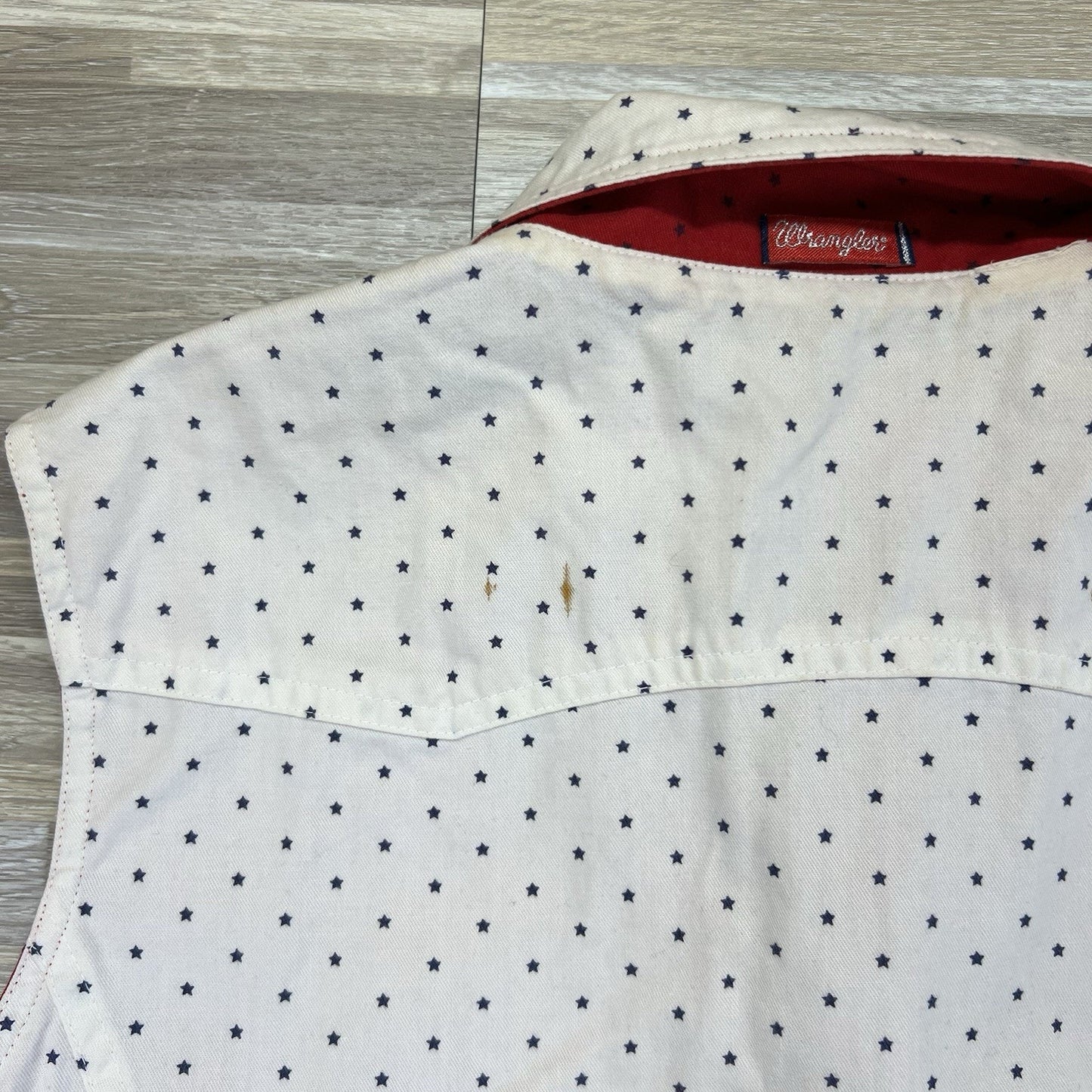 Vintage Wrangler Women’s Reversible Vest Red White Stars Fourth July Sz M - M197
