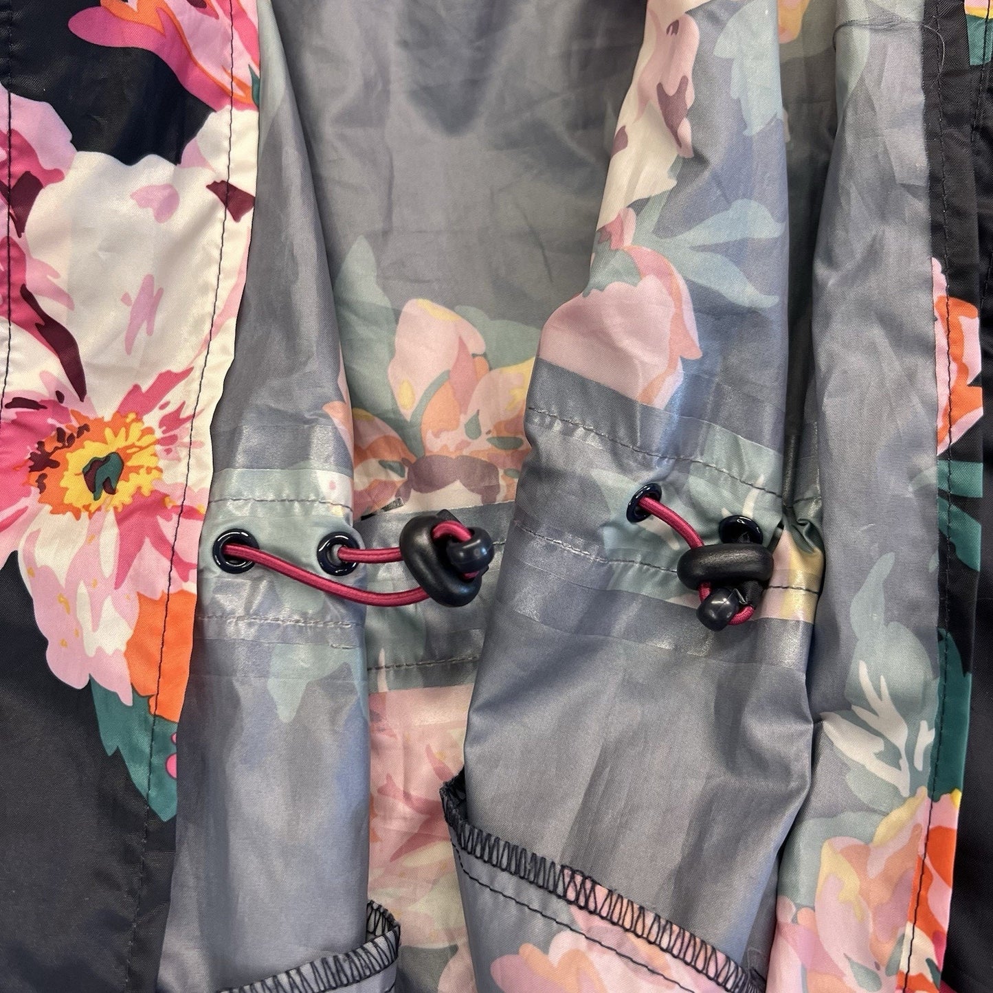 Joules Right as Rain Waterproof Breathable Jacket Black Floral Size 14 - JL386