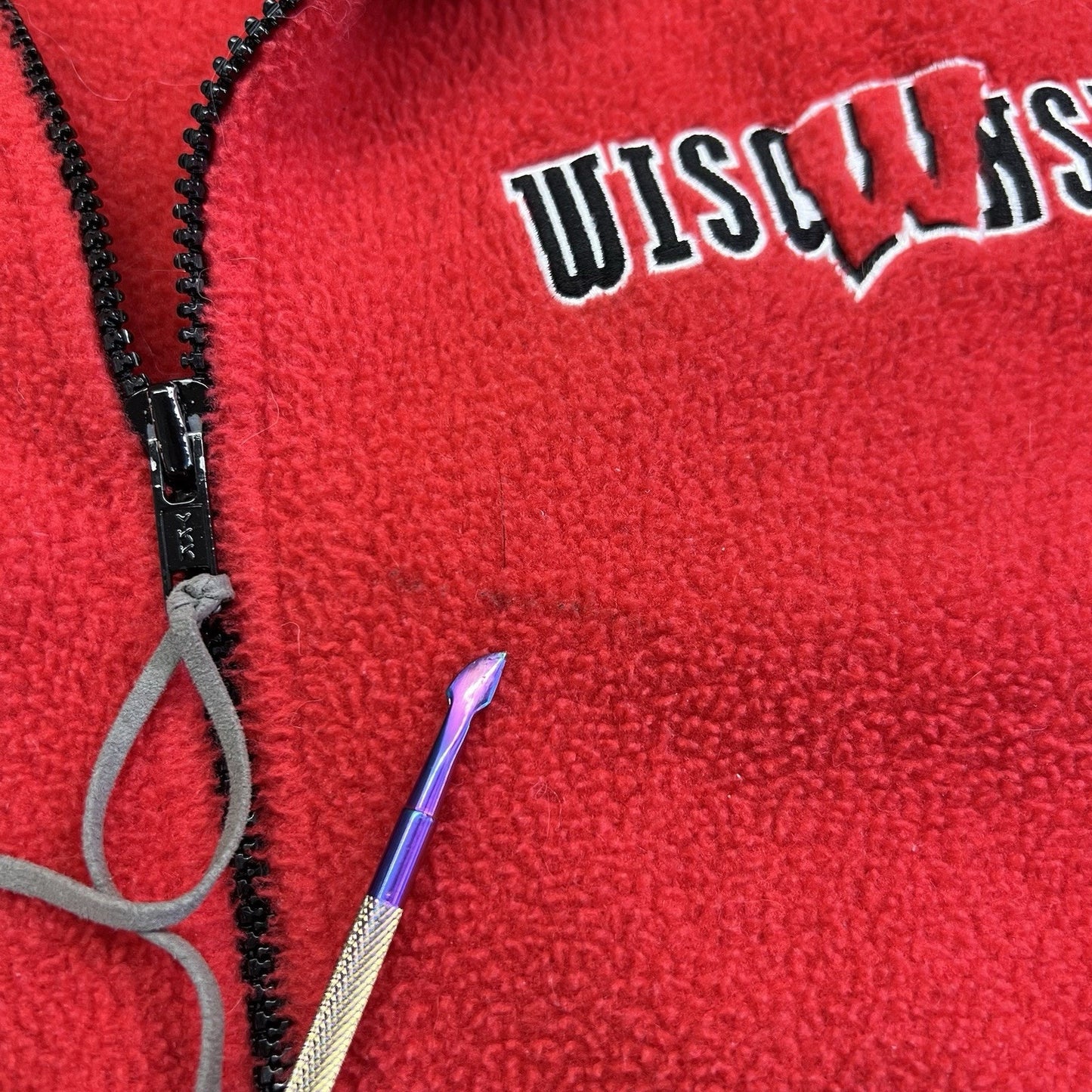 VTG Wisconsin Badgers Columbia Fleece Pullover Size L Made In USA - JL532