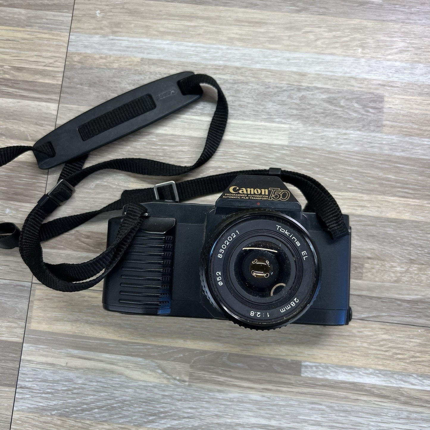 VTG Canon T50 SLR Film Camera 28mm Lens Manual Focus - JL457