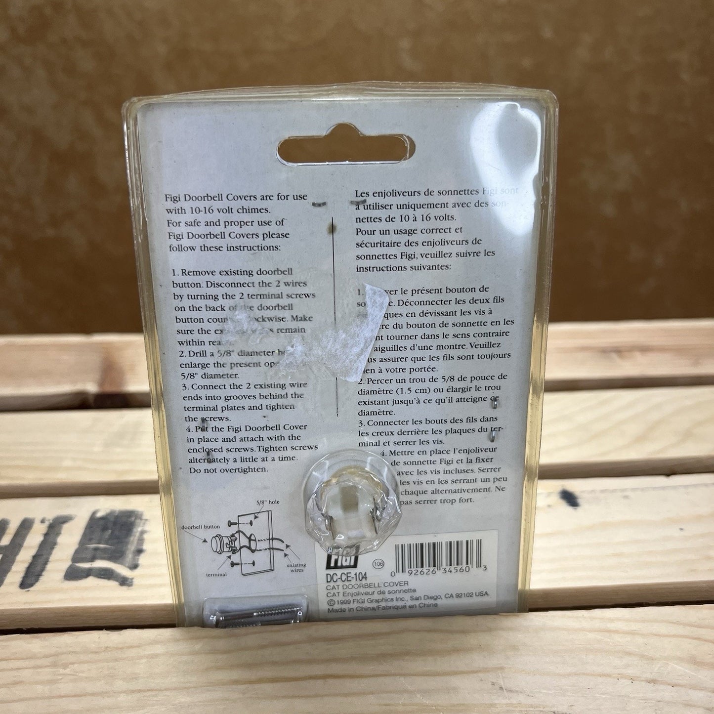 Vintage Figi Ceramic Illuminated Cat Doorbell Cover 1999 - (A080)