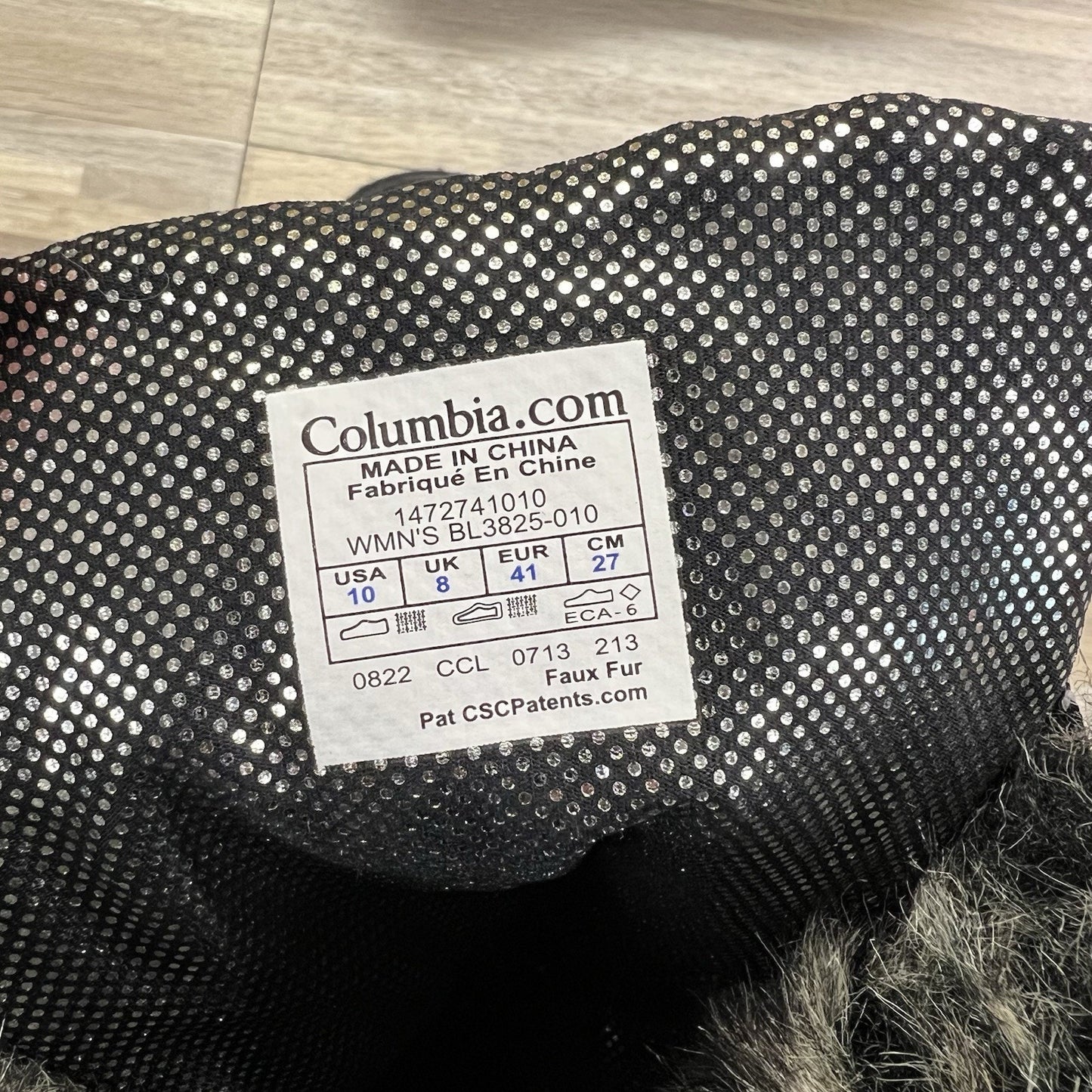 Columbia Quilted 200 gram Fur waterproof Black Winter Boot Womens 10 - JL508