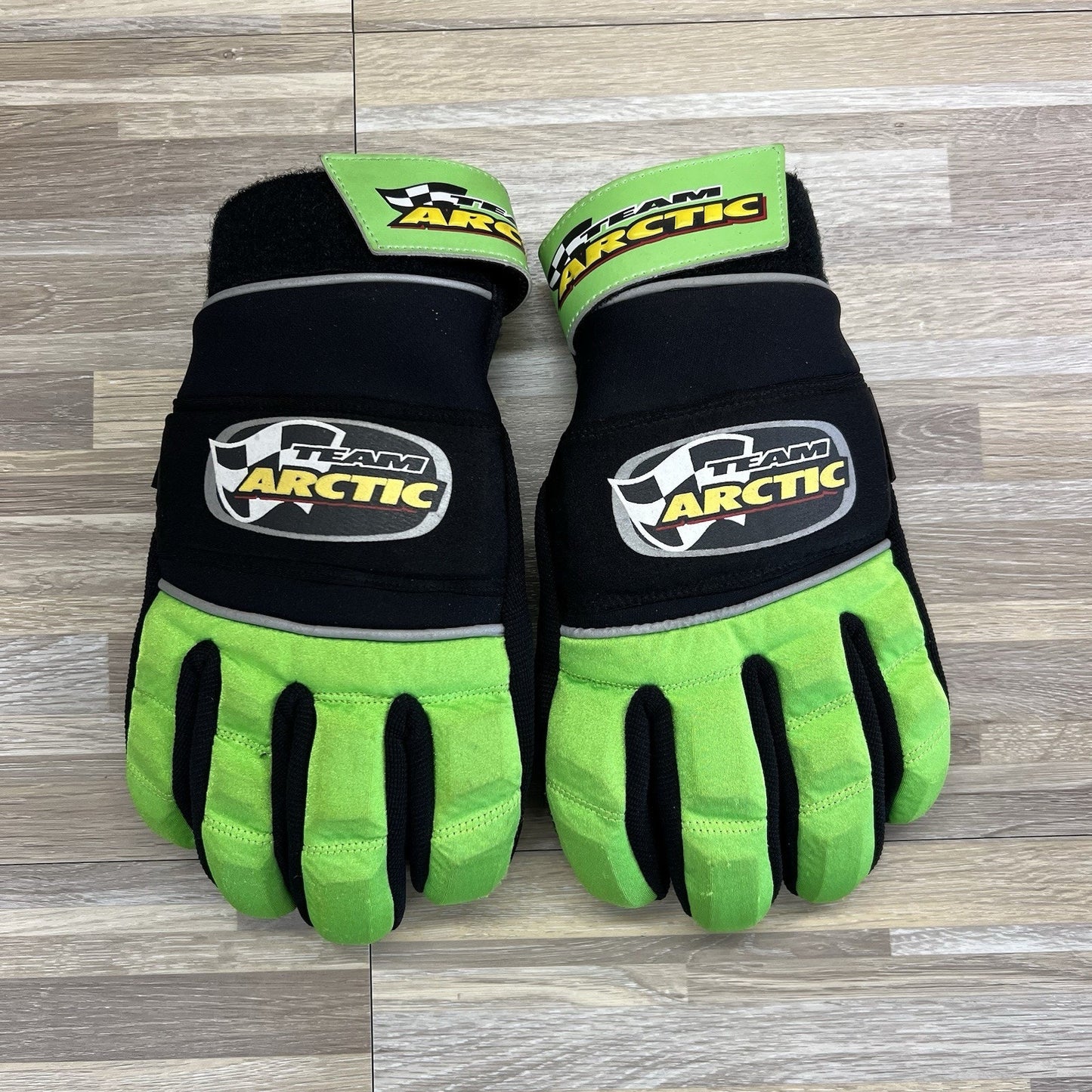 Team Arctic Snowmobile Gloves Size XL Thinsulate Black Green Hipora - JL483