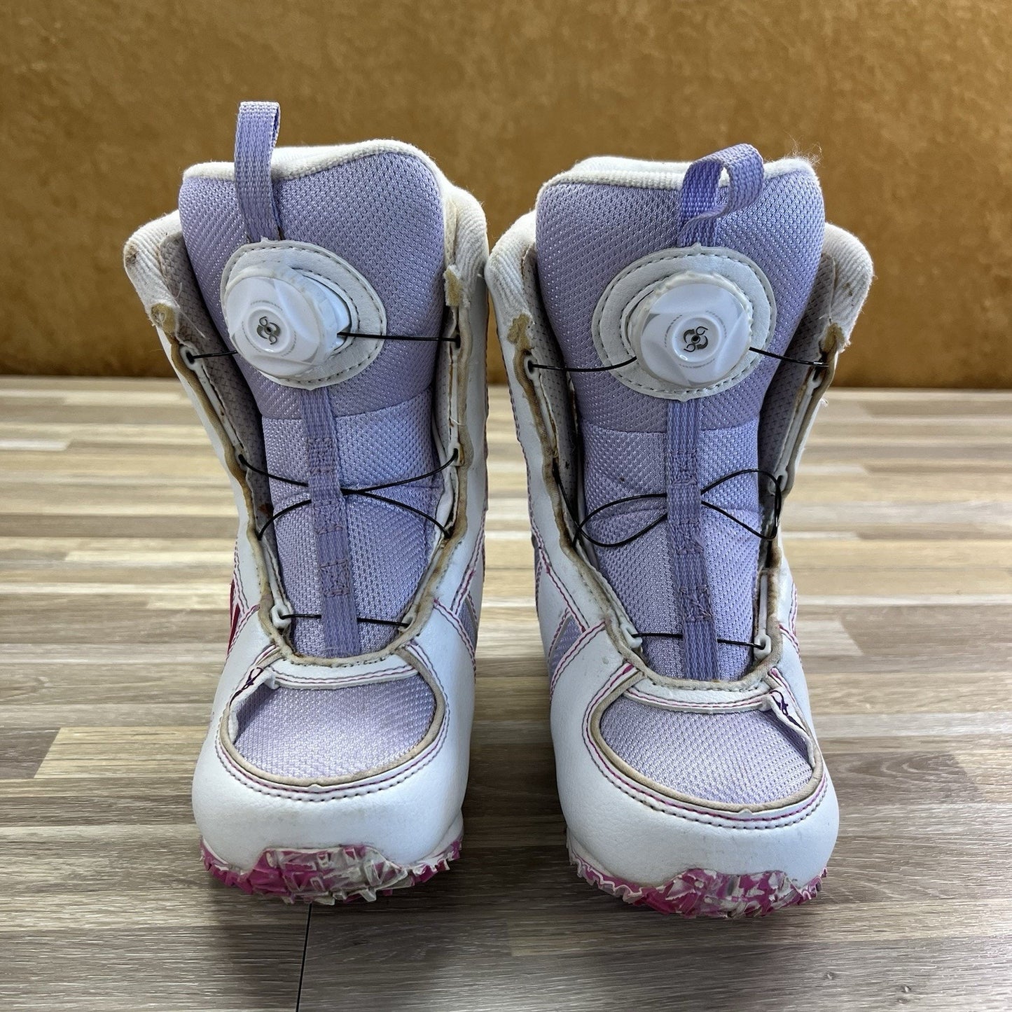 K2 Girls Snowboarding Boots Lil Kat White Purple *Fair Condition” Sz 11 - JN357