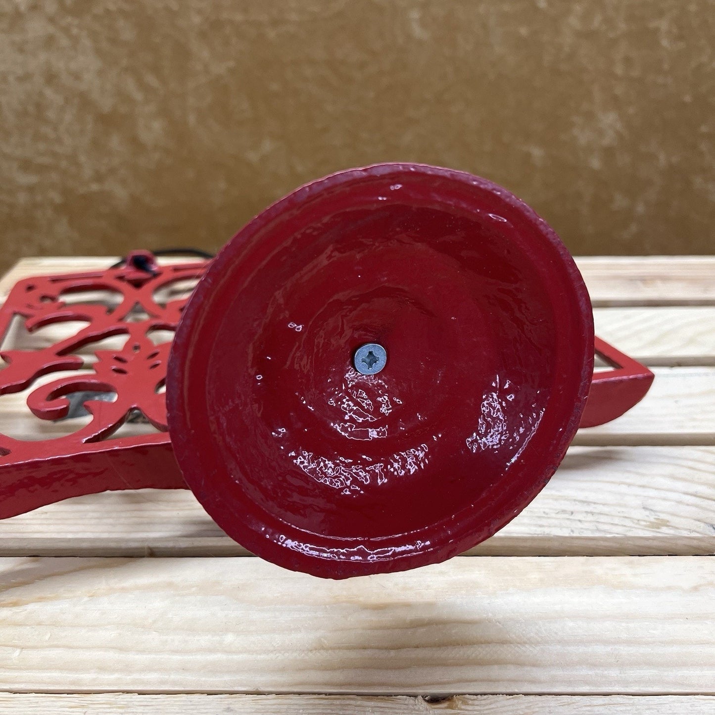 Vintage Cast Iron Cookbook Stand Red - (A074)