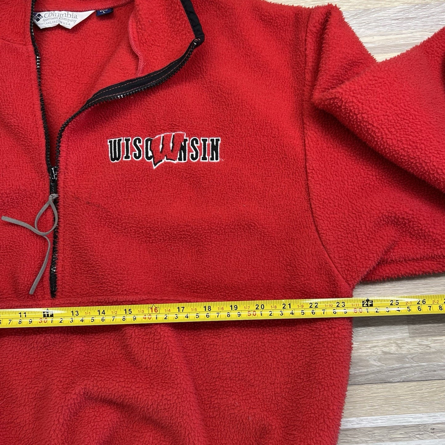 VTG Wisconsin Badgers Columbia Fleece Pullover Size L Made In USA - JL532