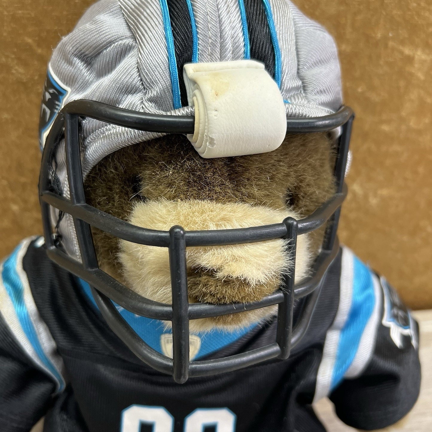 VTG Build A Bear Carolina Panthers Teddy Bear Jersey Helmet - JL380