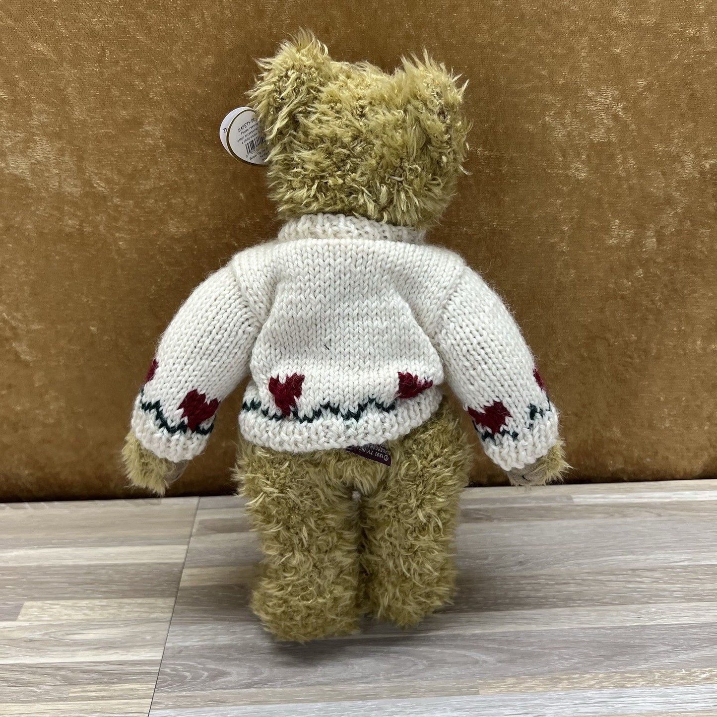 Vintage 1993 TY Bear W/Sweater Attic Treasures Collection Heartley Plush - M223