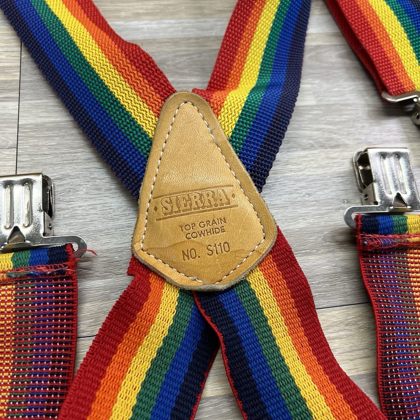 SIERRA Top Grain Cow Hide Suspenders Rainbow NO. S110 VTG Pride Gear - JL512