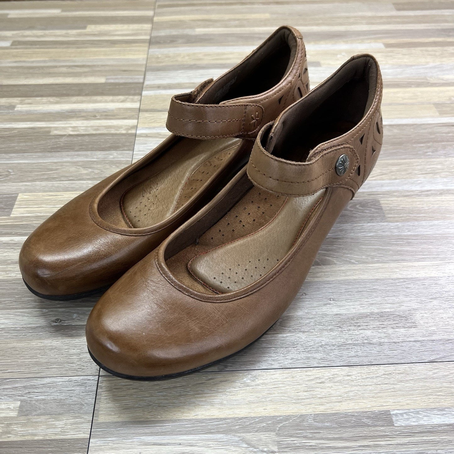 Rockport Cobb Hill Abbott Ankle Strap Mary Jane Almond Grain Leather 11 - JL507