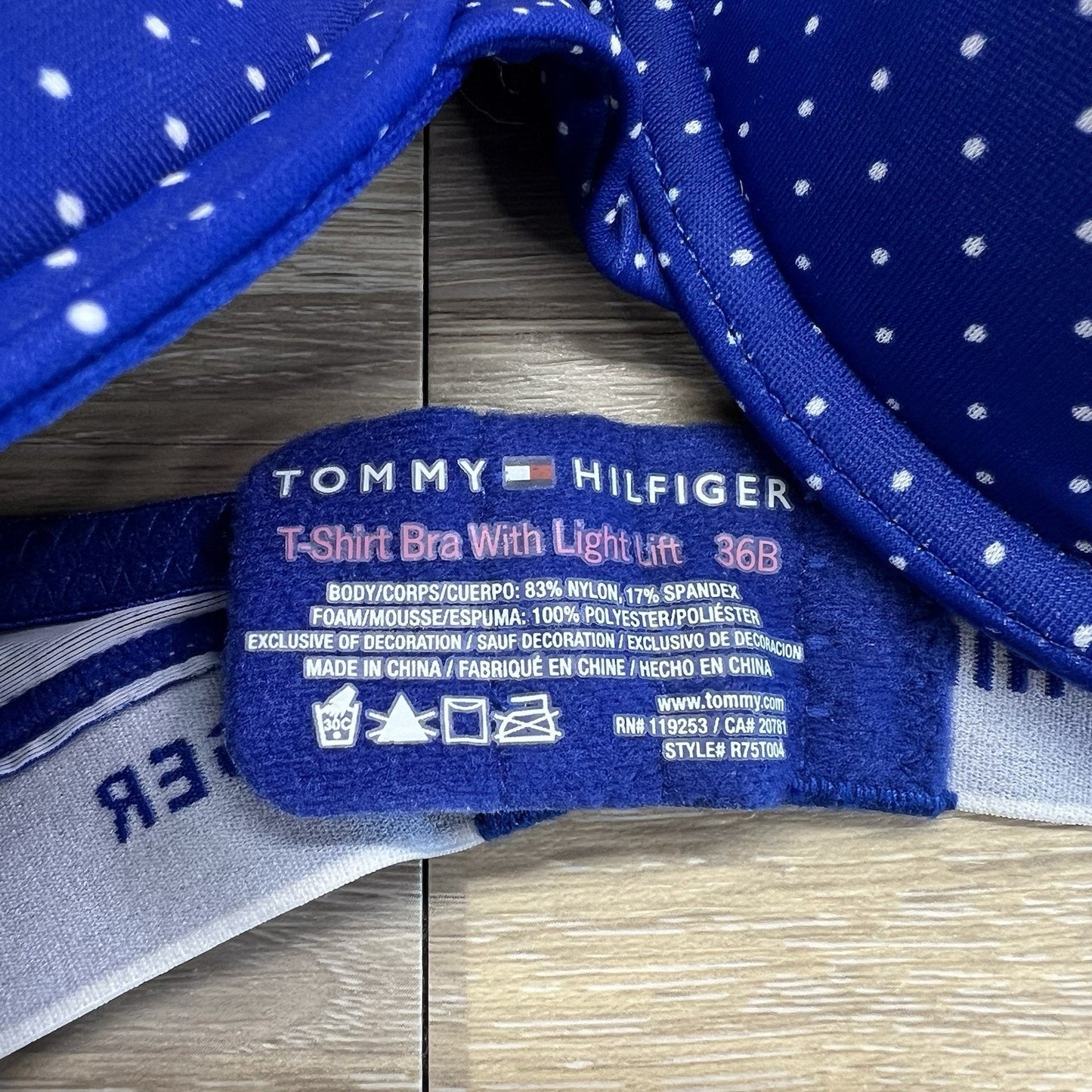 Set of 3 Tommy Hilfiger Bras 36B Micro Push Up Classic Tee Underwire - JL389
