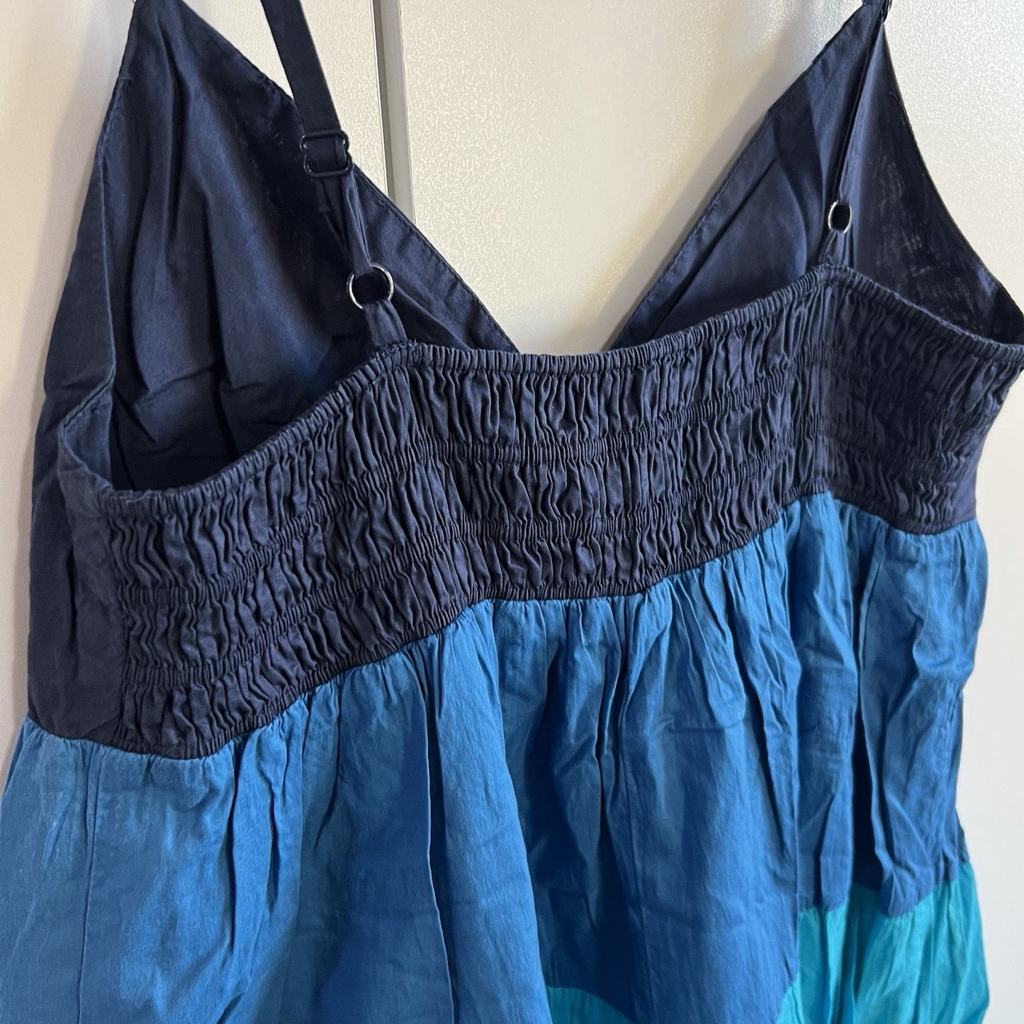 New York & Company Women's Blue V-Neck Sleeveless Shift Dress Small - JL399