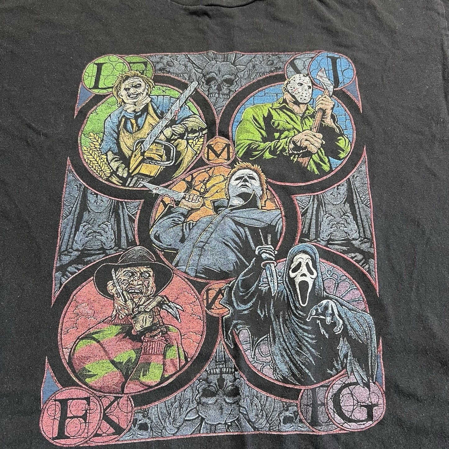 VTG Horror Movie Villains Shirt Size XL - JN336