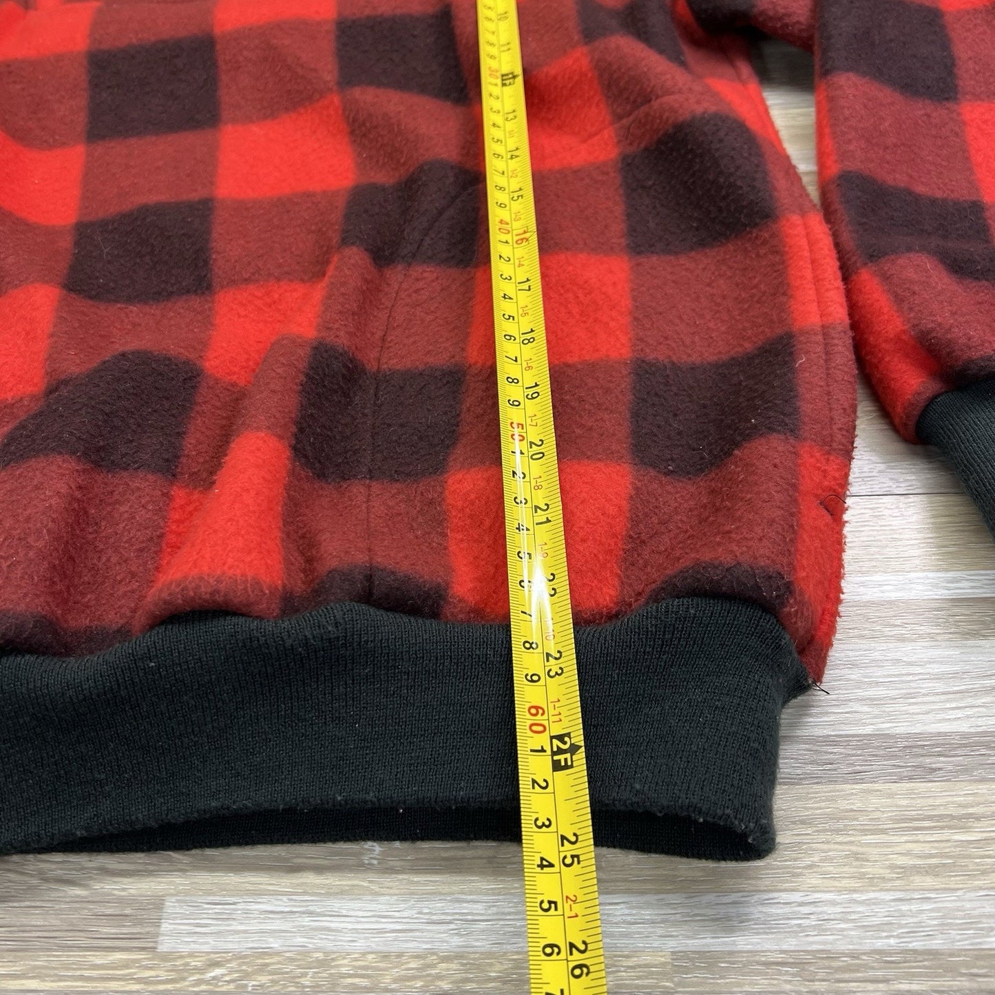 VTG Boss Buffalo Plaid Pullover Fleece Red Black Size Small - JL496
