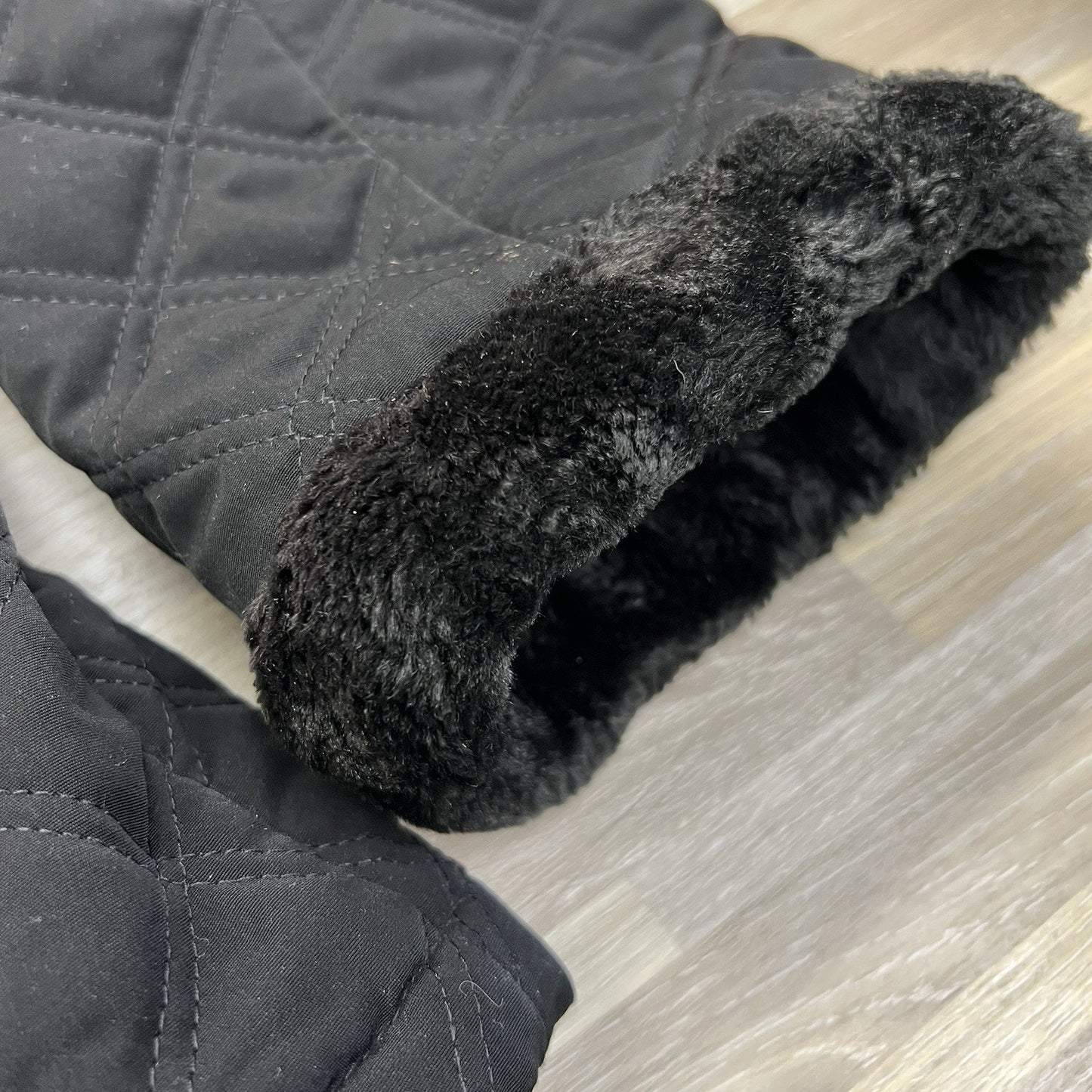 Vintage ESPIRIT Quilted Puffer Jacket Fur Fitted Size L/XL - M142
