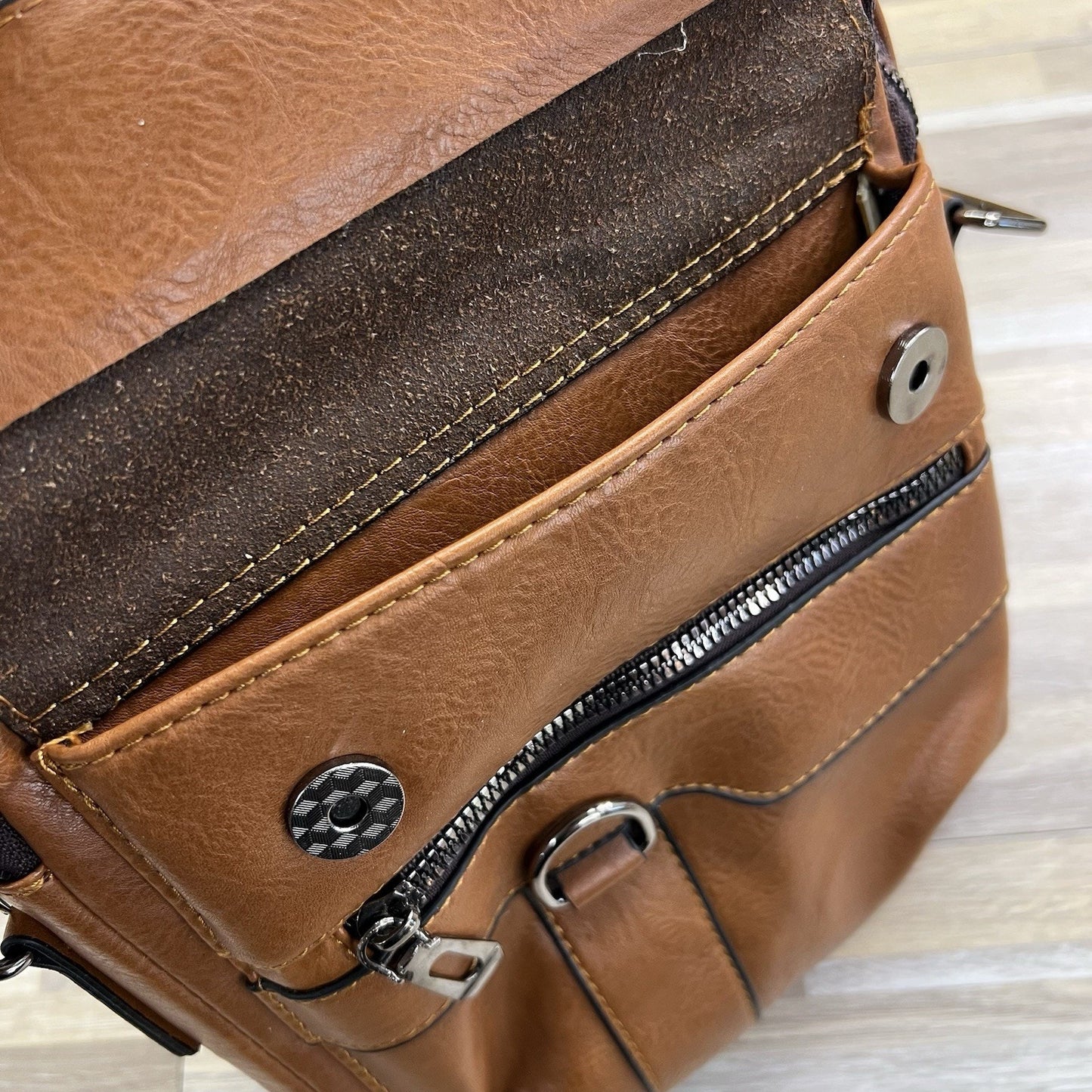 Weixier Men's 10" Brown Crossbody Bag Shoulder Messenger Bag No Strap - JL505