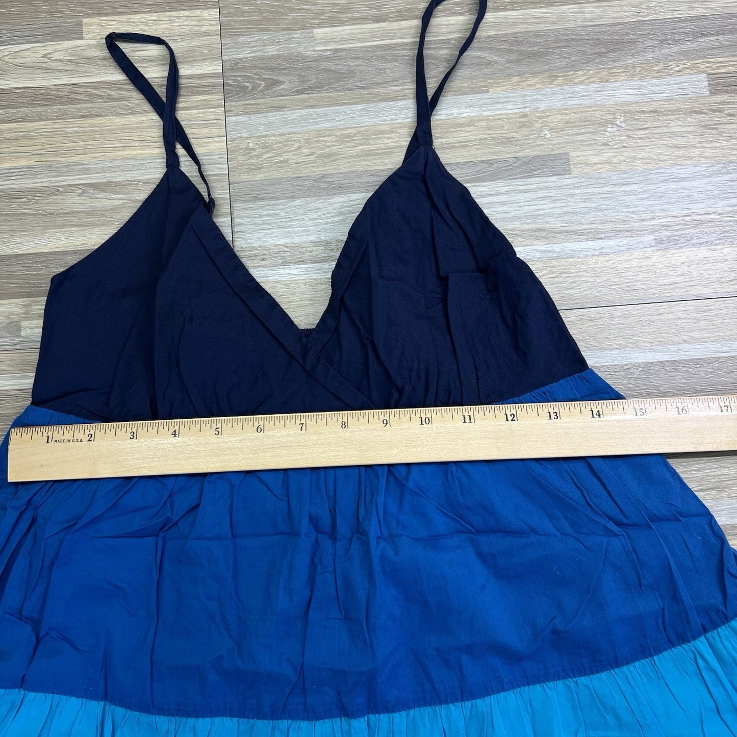 New York & Company Women's Blue V-Neck Sleeveless Shift Dress Small - JL399