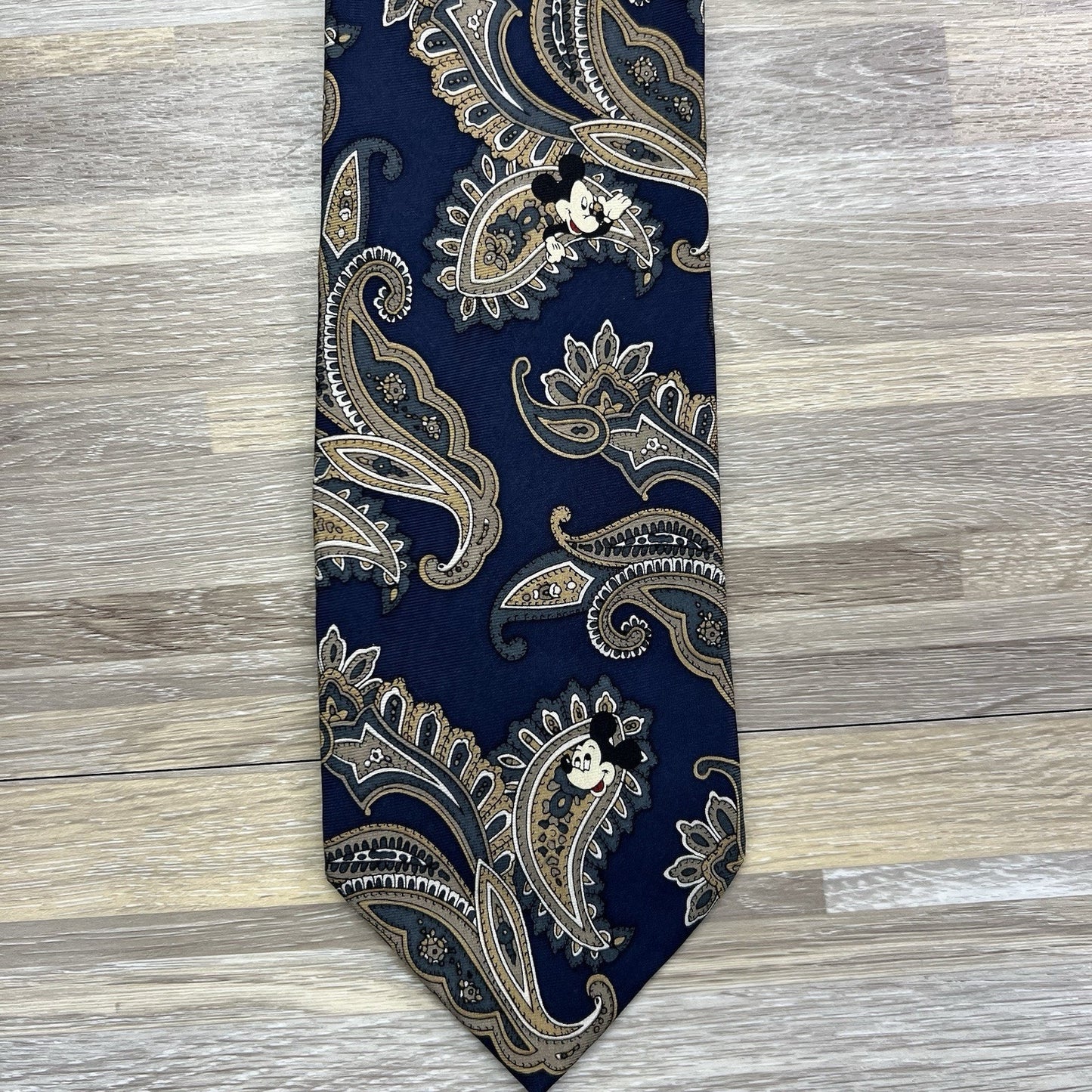 Balancine Tie Mickey Mouse Disney Paisley Silk 4 Vintage Blue Necktie - JL499