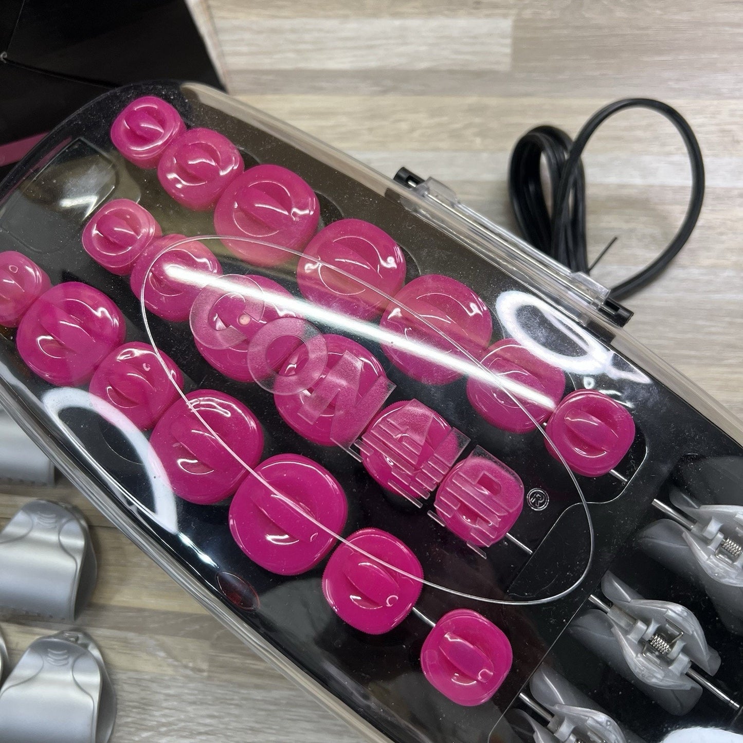 Conair Hot Clips 20 Curlers Flocked Velvet Hair Pink Set Barely Used - JL365