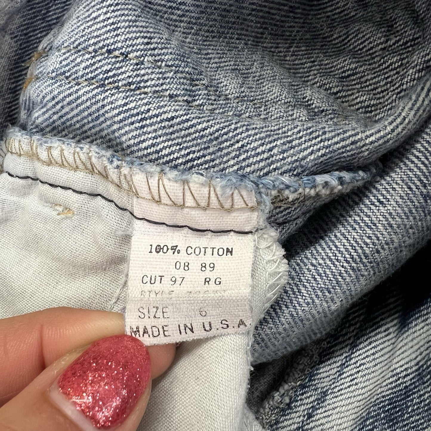 Vintage No Excuses Girls Stonewashed Jeans Size 6 - M138