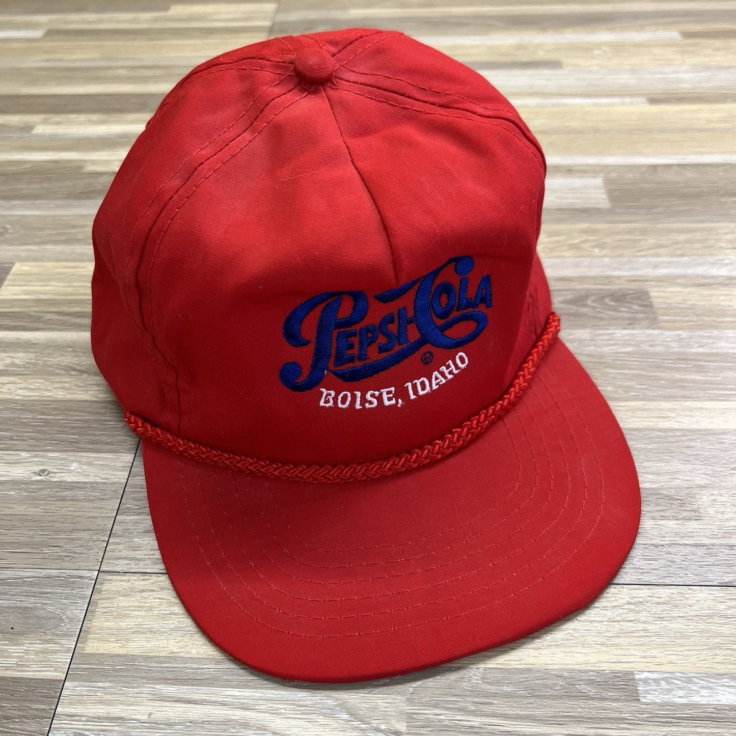 VTG Pepsi Cola Red Hat Boise Idaho Adjustable Cap - JL473
