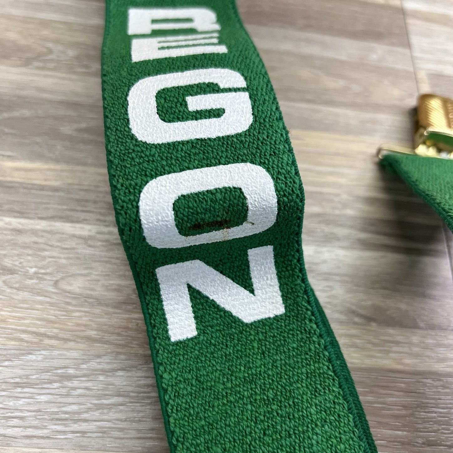 VTG Oregon Logging Suspenders Green Elastic Adjustable ROUGH Condition - JL394
