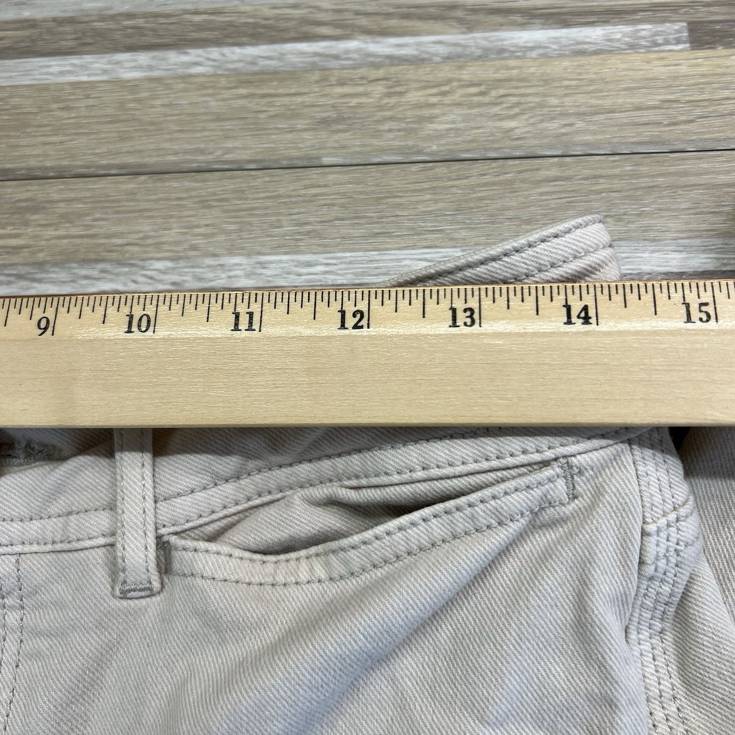 Made And Loved LOFT High Waist Slim Wide Leg Beige Pants Size 6/28 - JN333